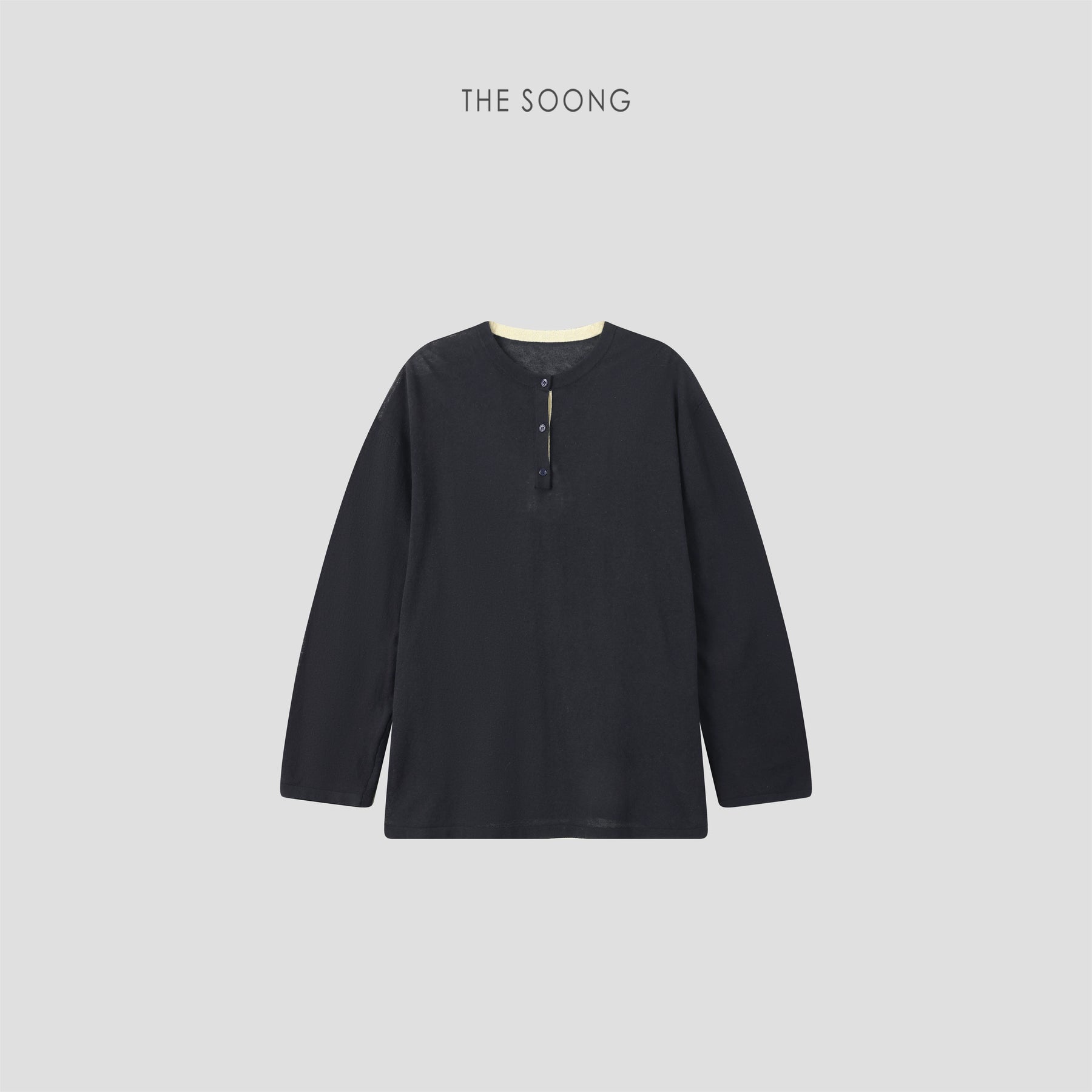 THESOONG/Craftsmanship: 16-Needle Fine Yarn Slow Knitting Henry Collar Spring/Summer Thin Top 8497