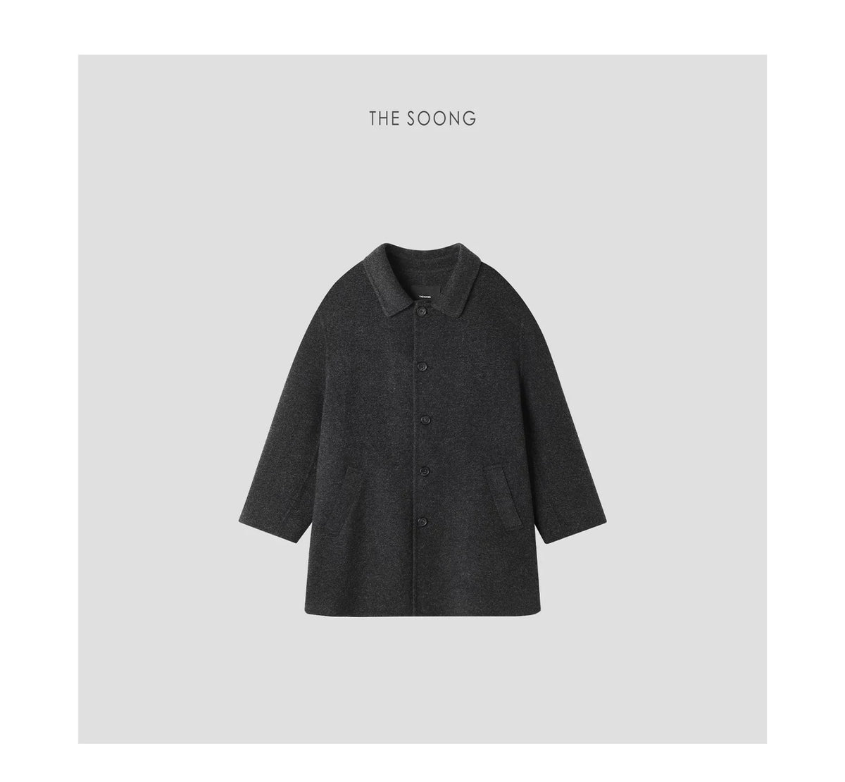 THESOONG/Autumn and Winter Classic 100% Pure Wool Handmade Pick-Stitch Strong-Structured Women’s Double-Sided Coat 7652
