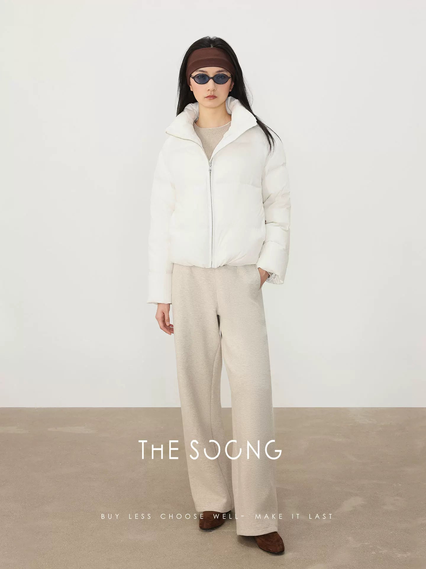THESOONG / New Women's Custom Three-proof 95 Goose Down Warm Stand Collar White Down Jacket 8293
