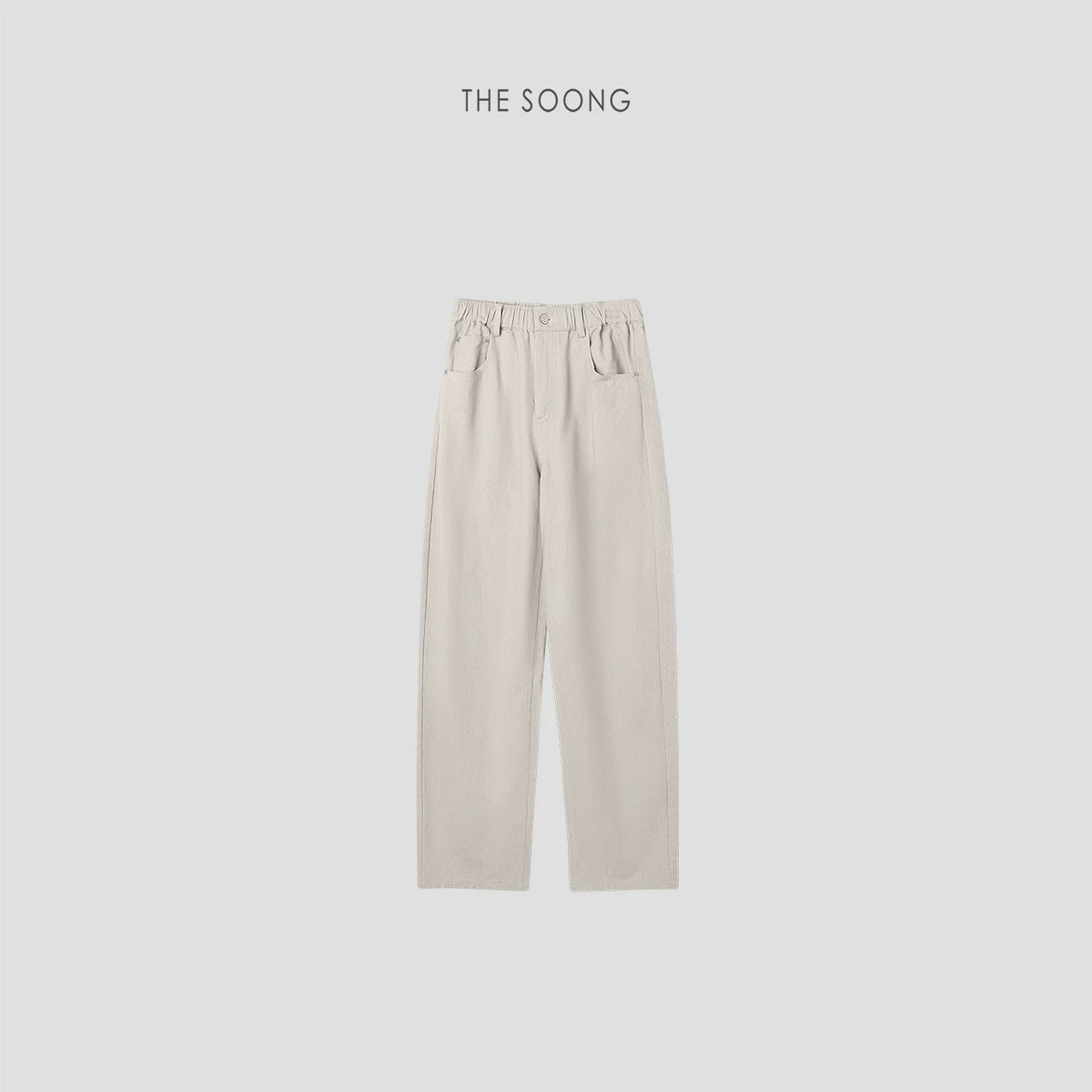 THESOONG/Spring new high-density twill jeans retro loose wide-leg straight long pants for women 7559