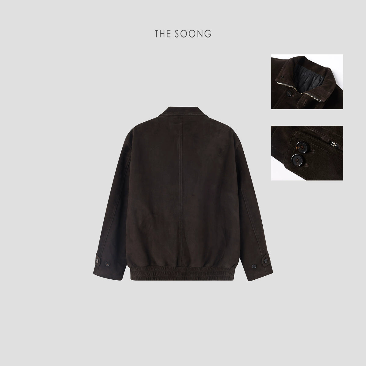 THESOONG/Late Arrival minimalist high-end lamb leather lapel relaxed leather jacket