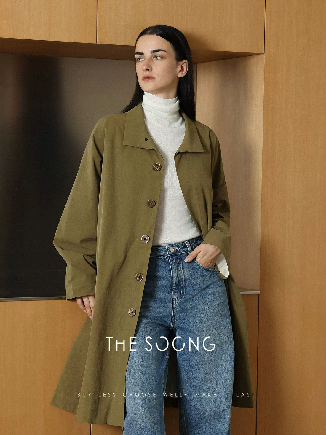 [Clearance 3] Minimalist Straight Long Coat for Women, Cardigan, Versatile Casual Loose Autumn Trench Coat 7654