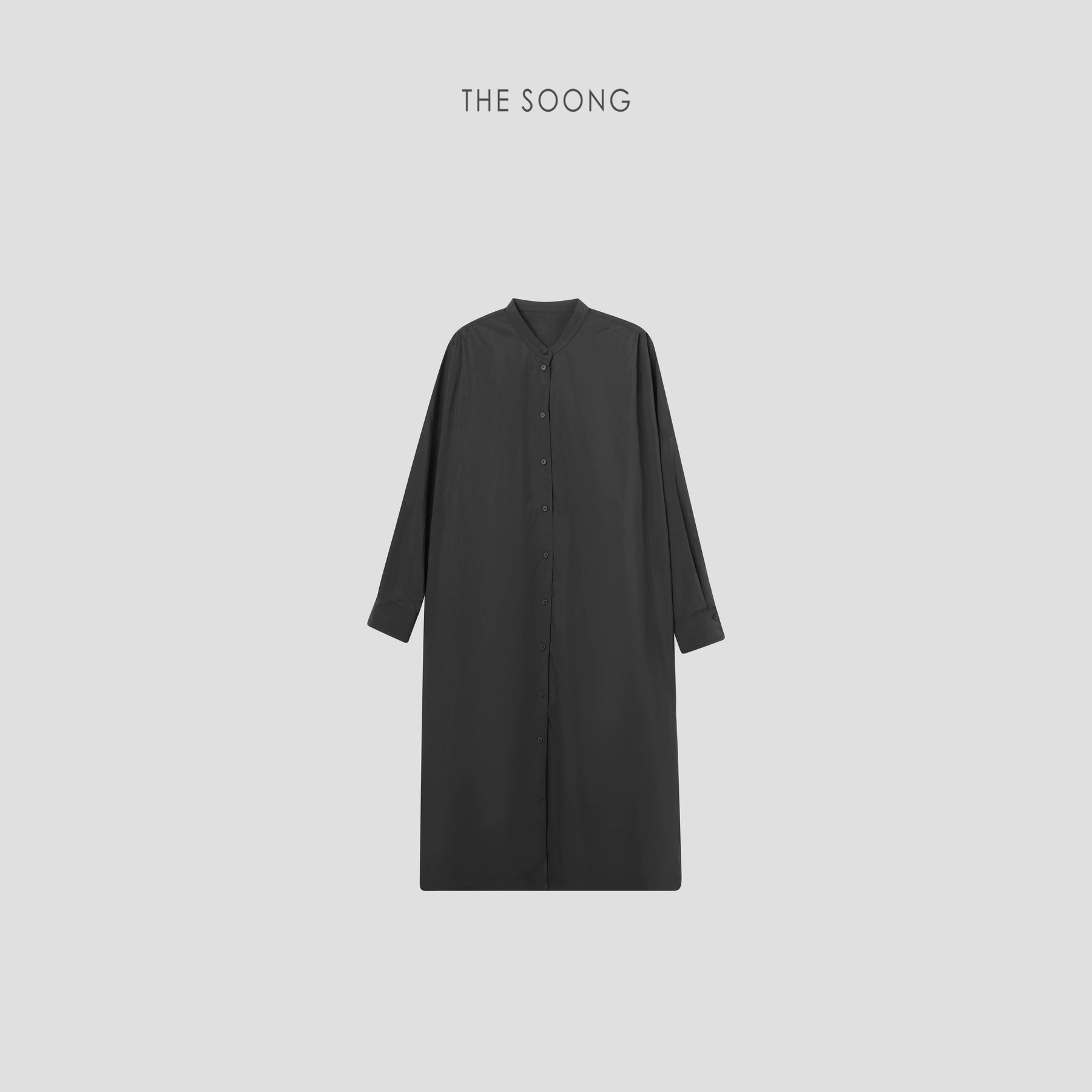 THESOONG/Zhang Chi You Du Classic relaxed line stand collar long trench coat for women 7422