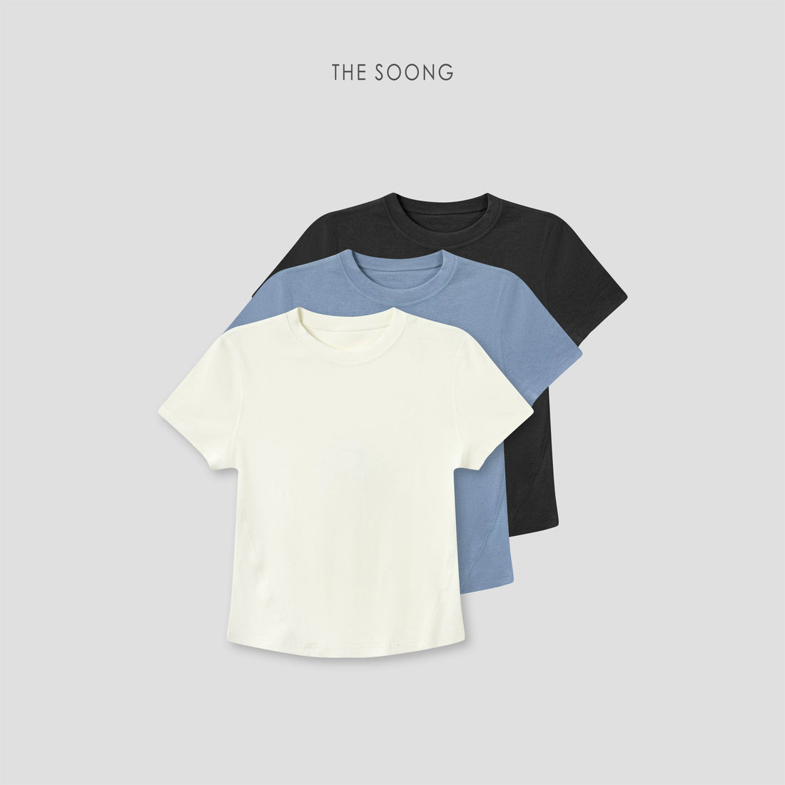 THESOONG/Lightweight 0-pressure Acetate Tencel Wool Blend Soft Breathable Short Sleeve T-shirt for Women 9081