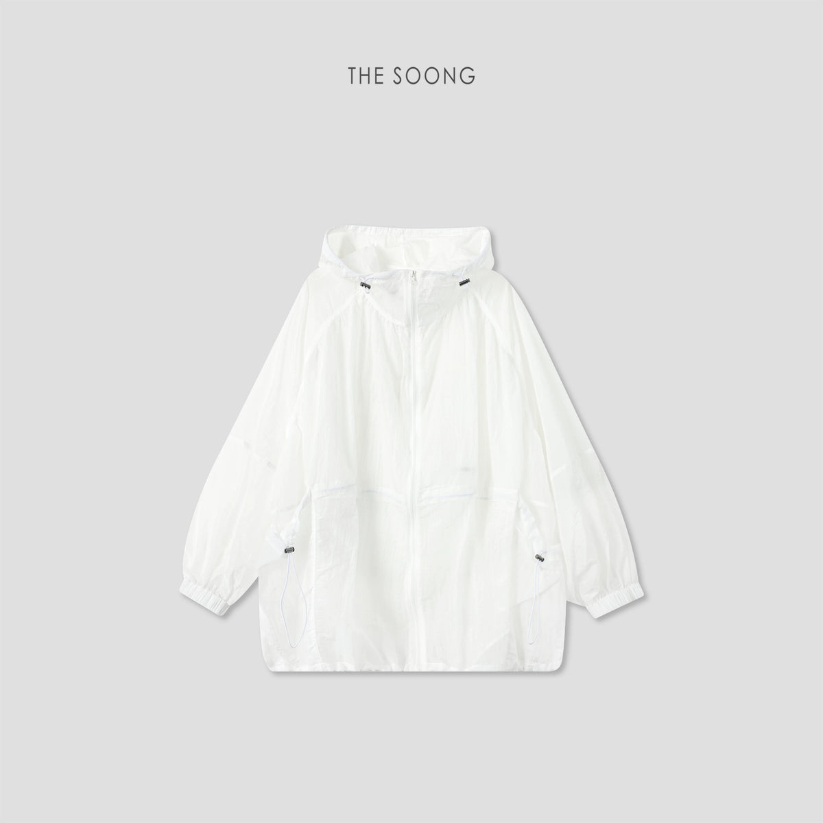 THESOONG/summer thin-structure gathered design women’s lightweight hooded sun-protective top 9220