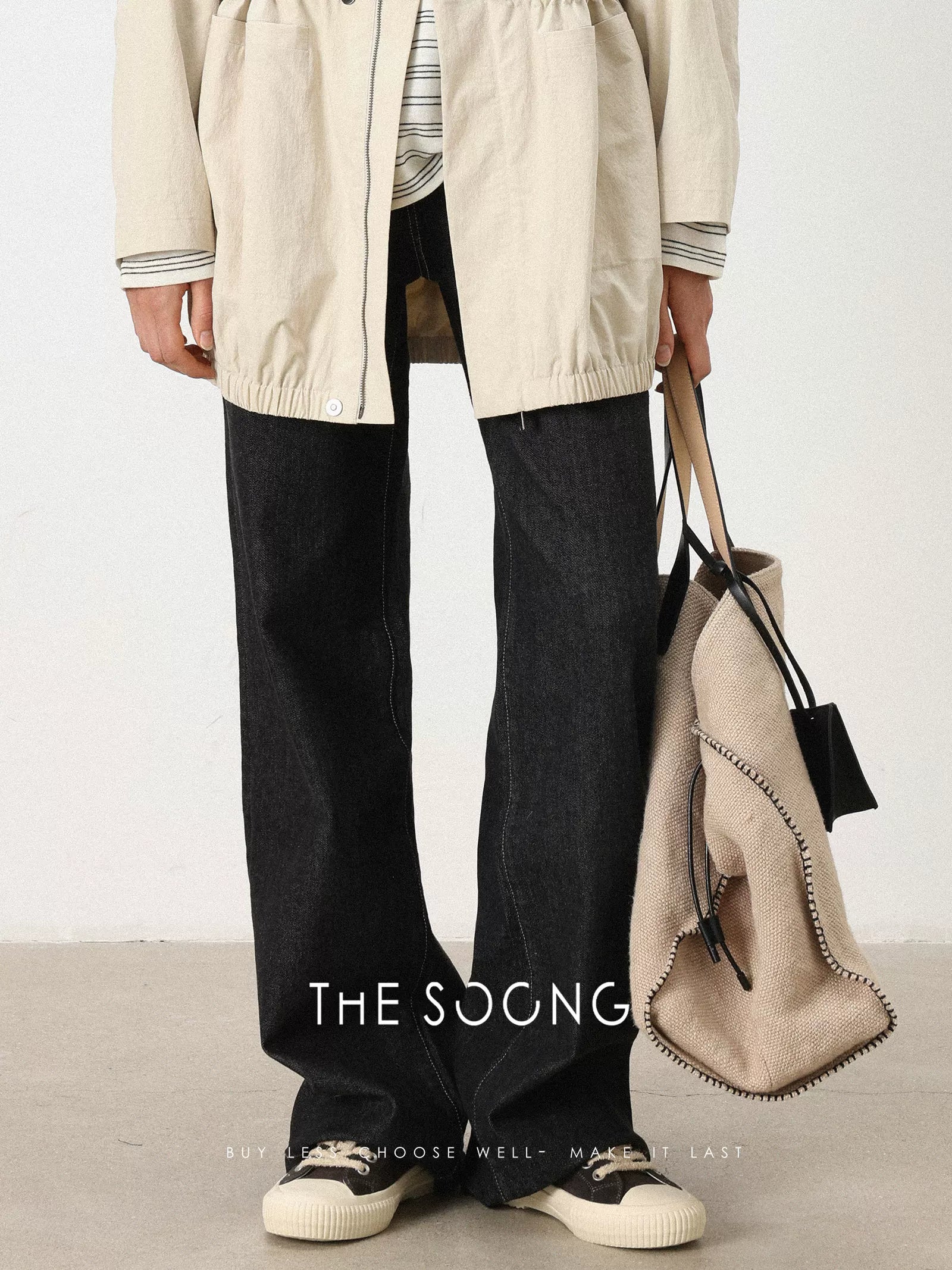 THESOONG/ Cloud Hemp Tote Bag, Vintage Washed Top-Grain Leather Shoulder Strap Versatile Women's Handbag 6993