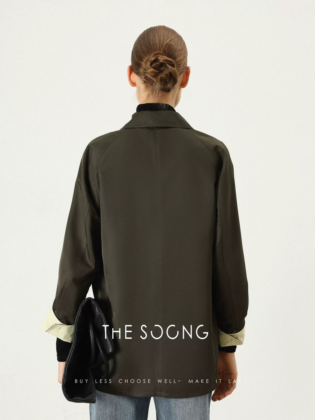 THESOONG/early spring new classic dual-cotton color-block multi-pocket loose-fit women’s collared jacket 7518