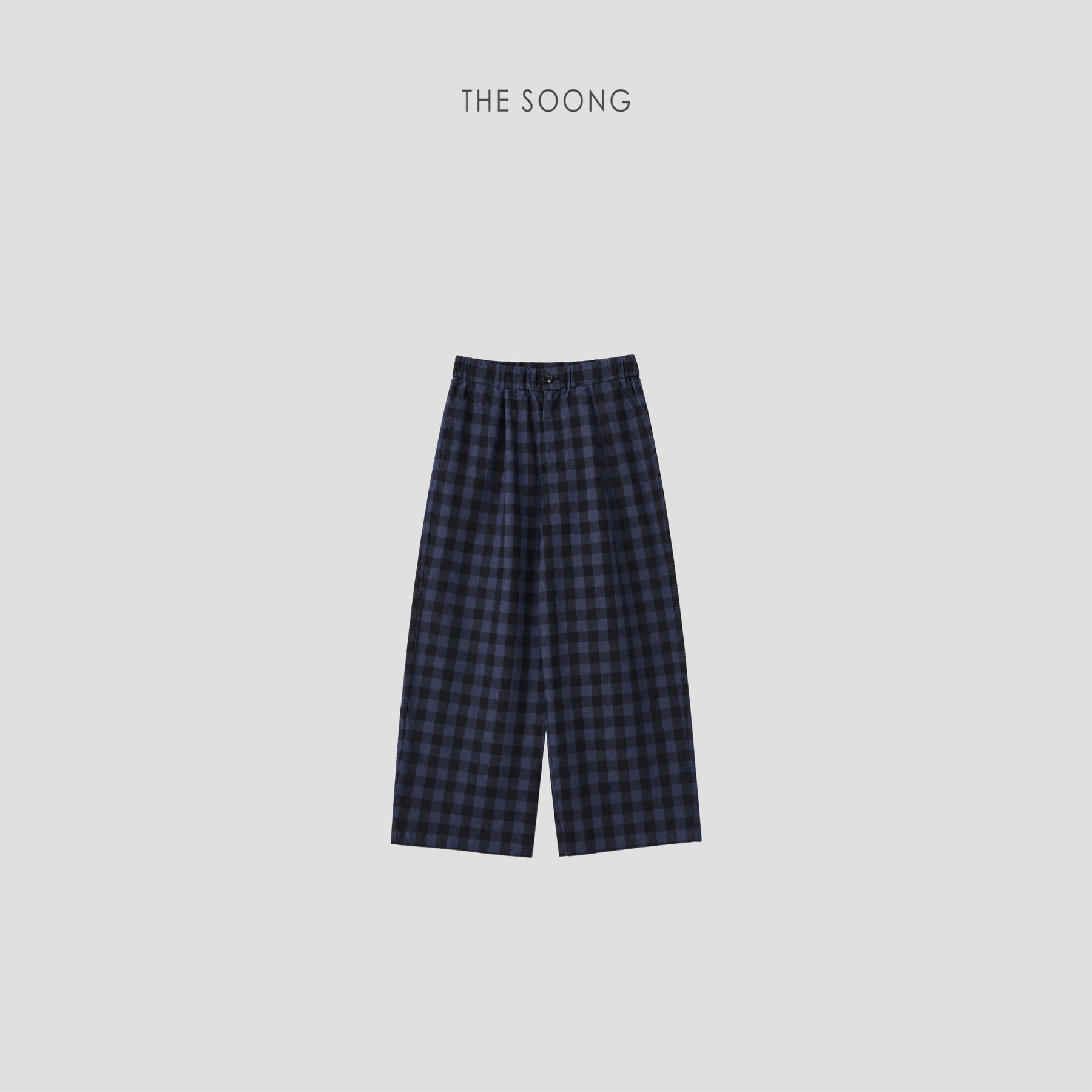 THESOONG/Breeze-Through Plaid Breathable, Dry, Non-Sticky, Hip-Concealing Slimming Nine-Point Wide-Leg Casual Pants for Women 9212