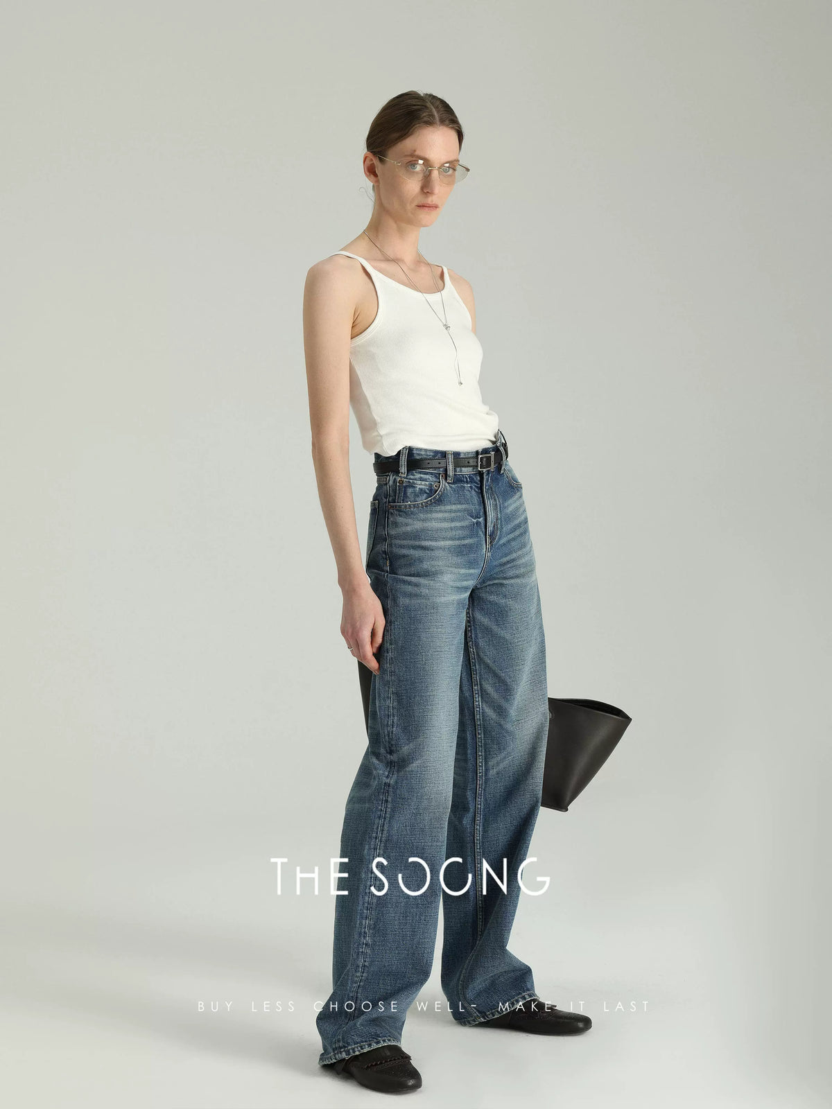 THESOONG/ Small vest cotton-feel knitted white U-neck camisole tank top for women soft wrinkle-resistant versatile top