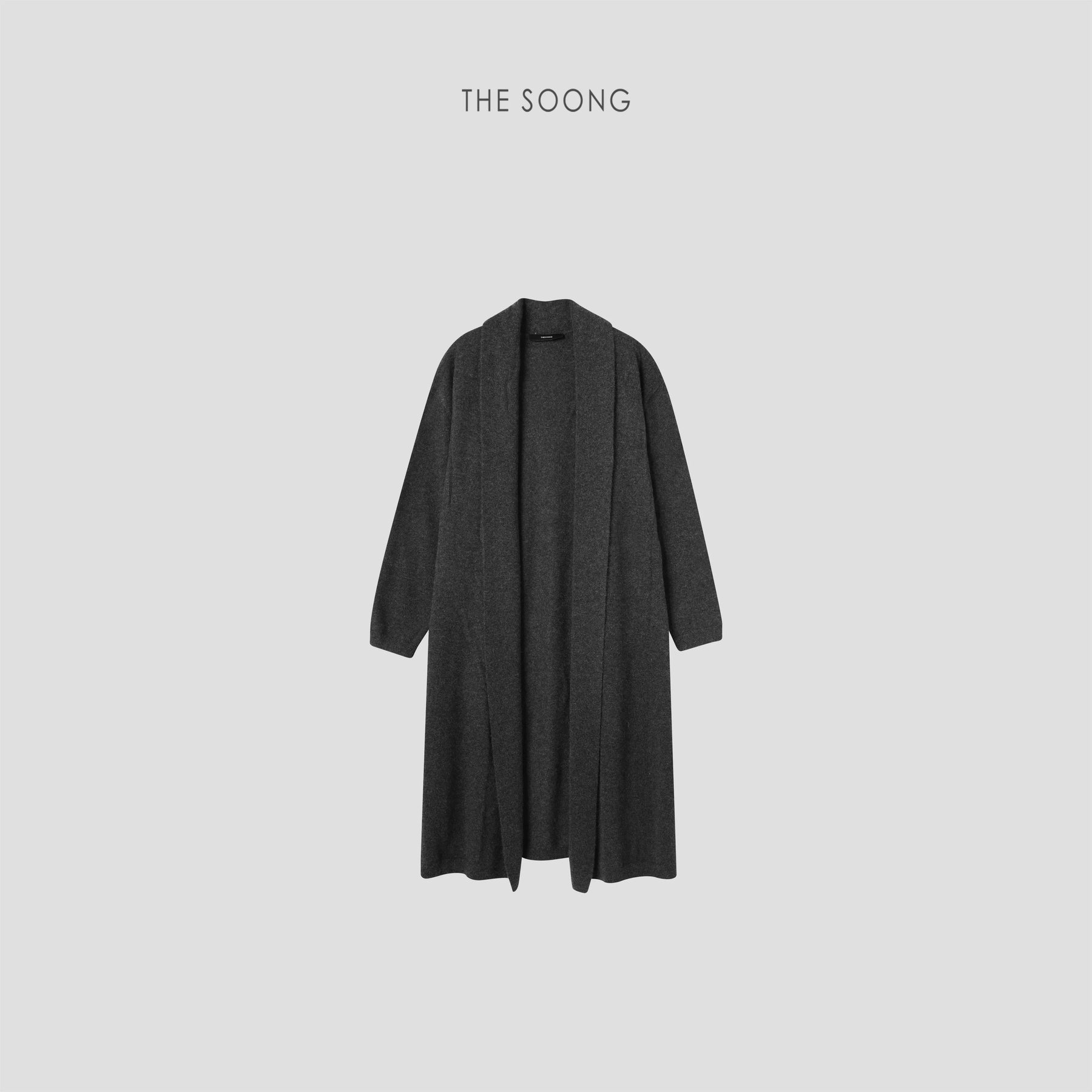 THESOONG/Quiet Luxury Heavy Pure Cashmere Seamless Knit Long Cardigan for Women 7587