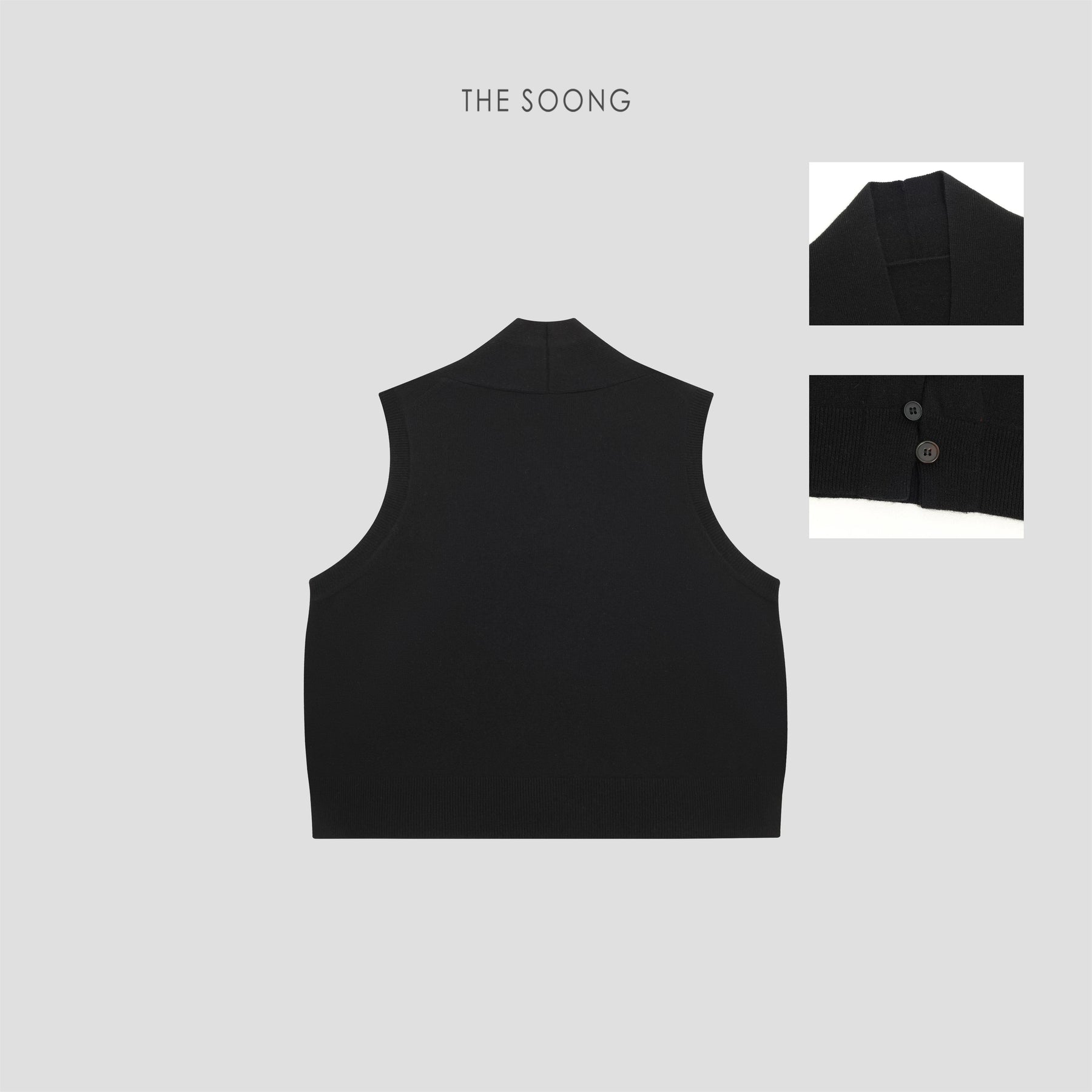 THESOONG/Elegant Glutinous Feel 100% Pure Wool Fine Matte Texture Sleeveless Sweater Vest for Women 8661