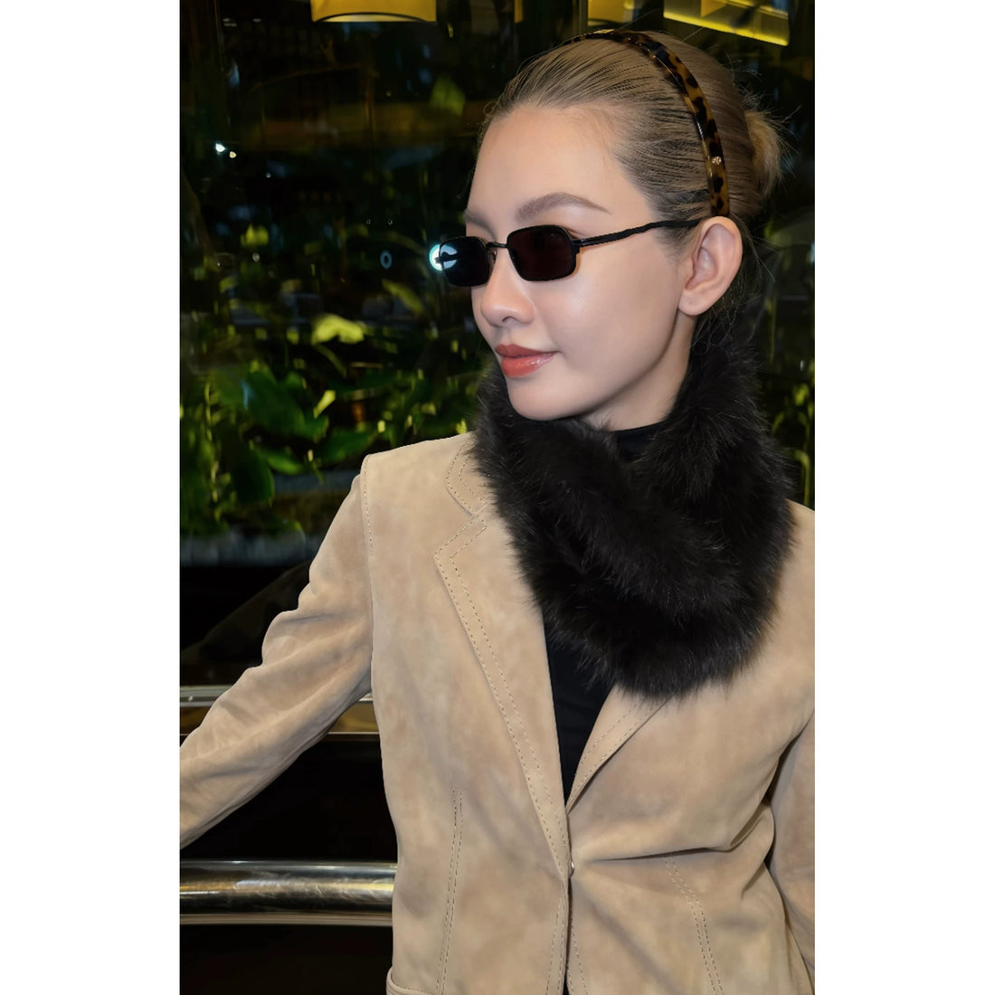 THESOONG/Sable Farmer Color Russian Imported Select Sable Fur Windproof Warm Scarf 9537