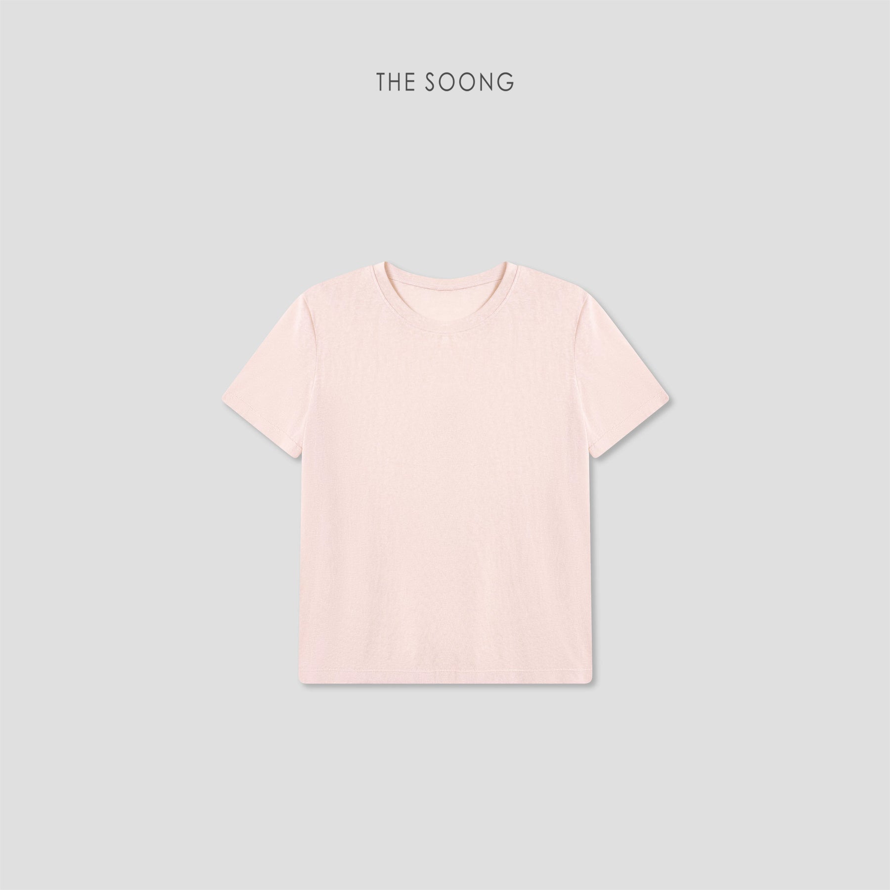 THESOONG/"Ice-feel T" lyocell blended wrinkle-resistant silky skin-friendly crew neck short-sleeve T-shirt 9064