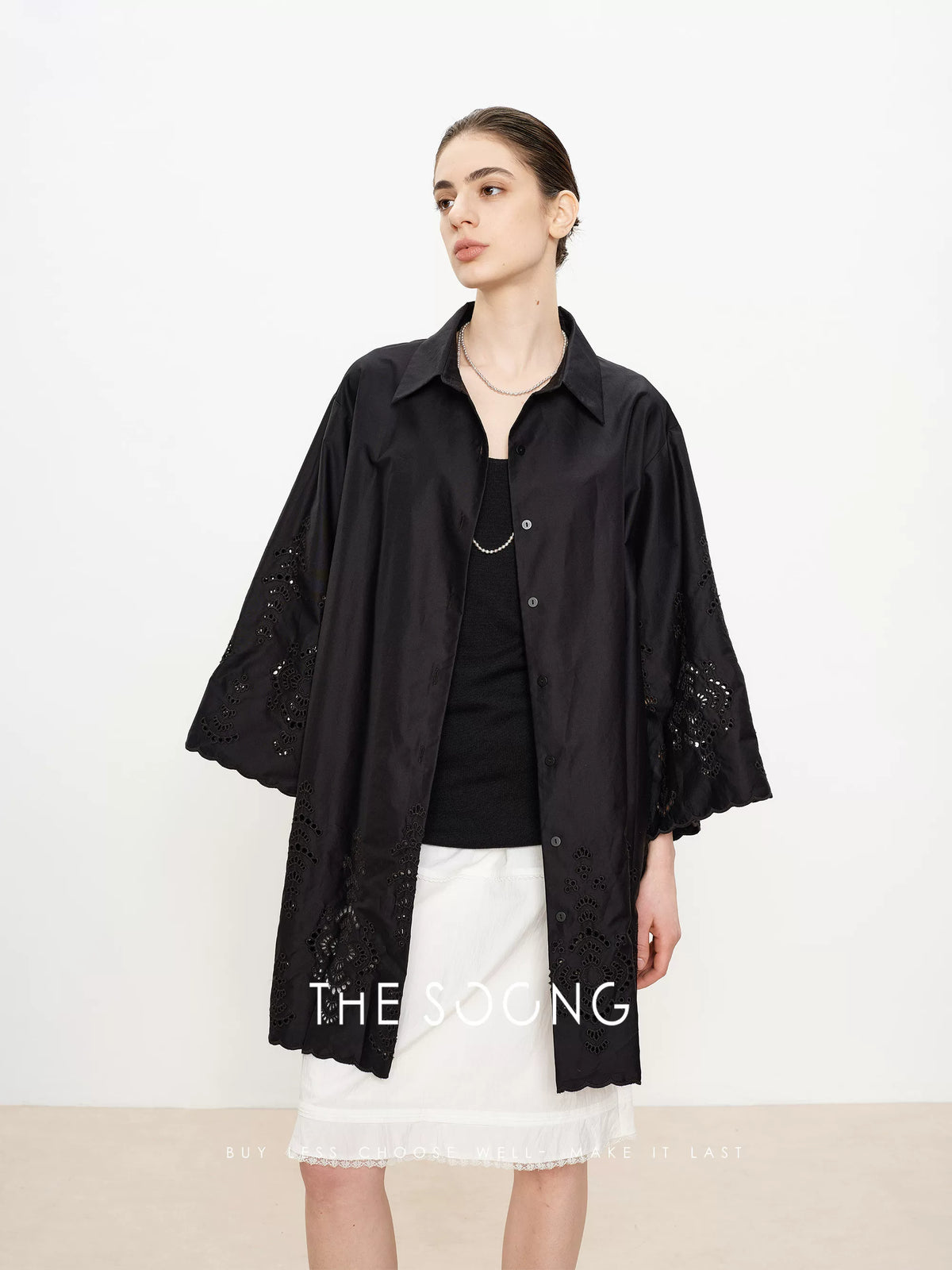 [Clearance 3] Xuanjian Aesthetics, Imported High-Density Sateen Washed Loose Trench Shirt and Casual Pants Set 6313