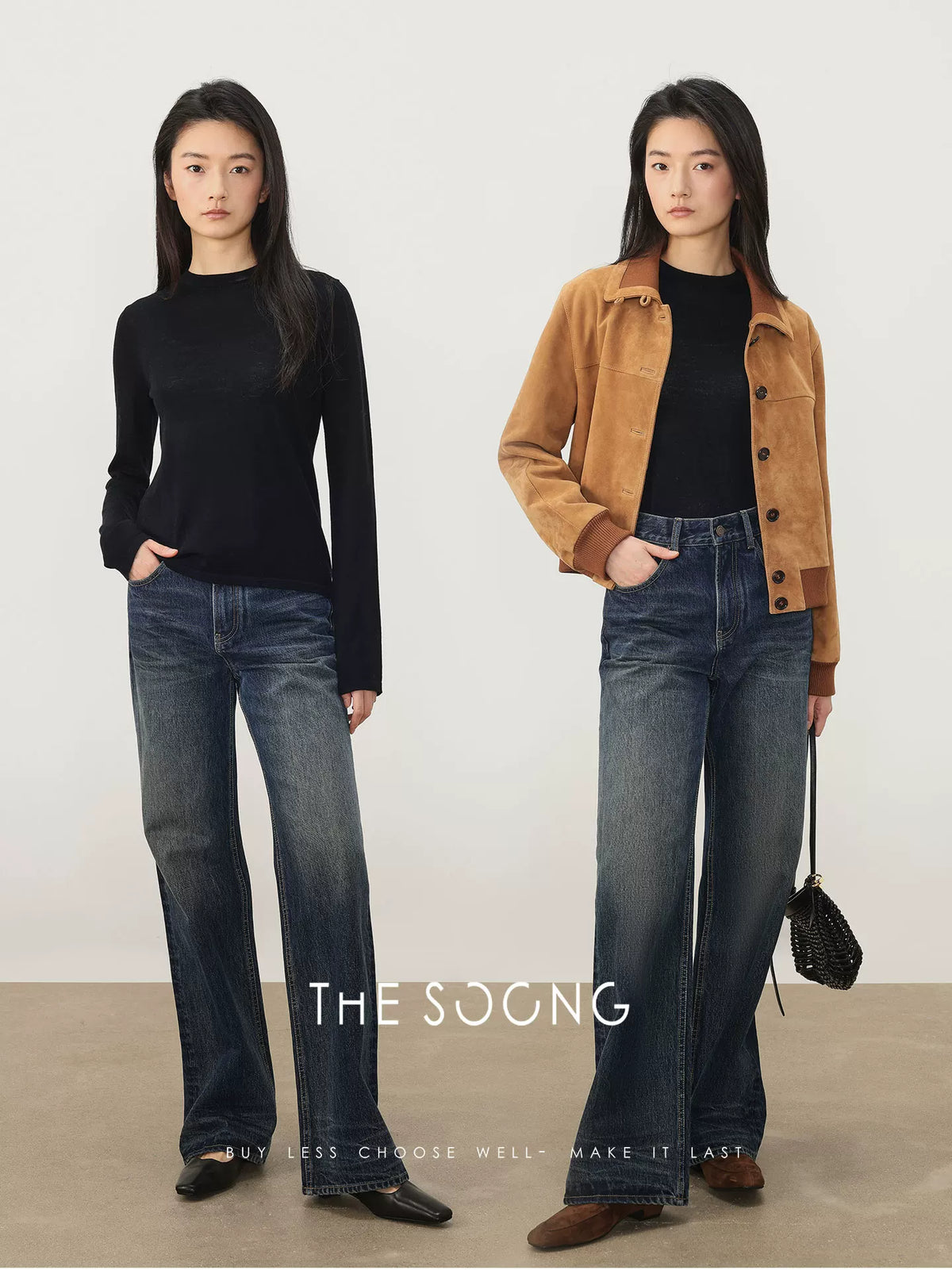 THESOONG/ 100% Merino Wool Fluffy Soft T-shirt with Texture Round Neck Solid Color Base Shirt 3390