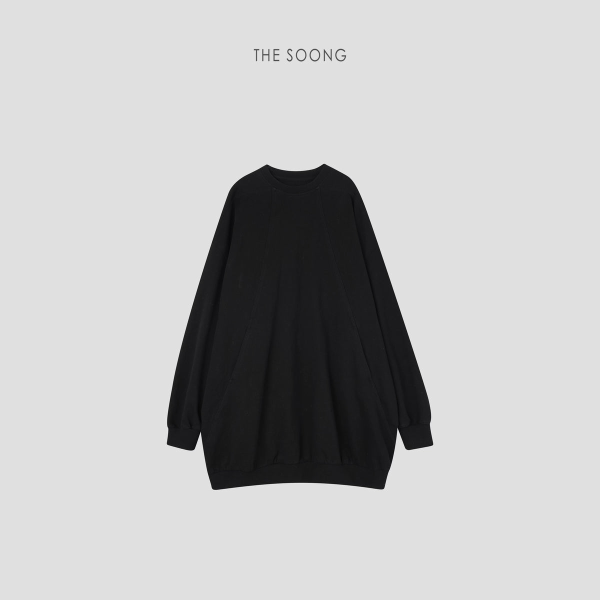 THESOONG/Sweatshirt Skirt: 100% Cotton, High-Support, Skin-Textured Long Loose Crewneck Sweatshirt for Women 5677
