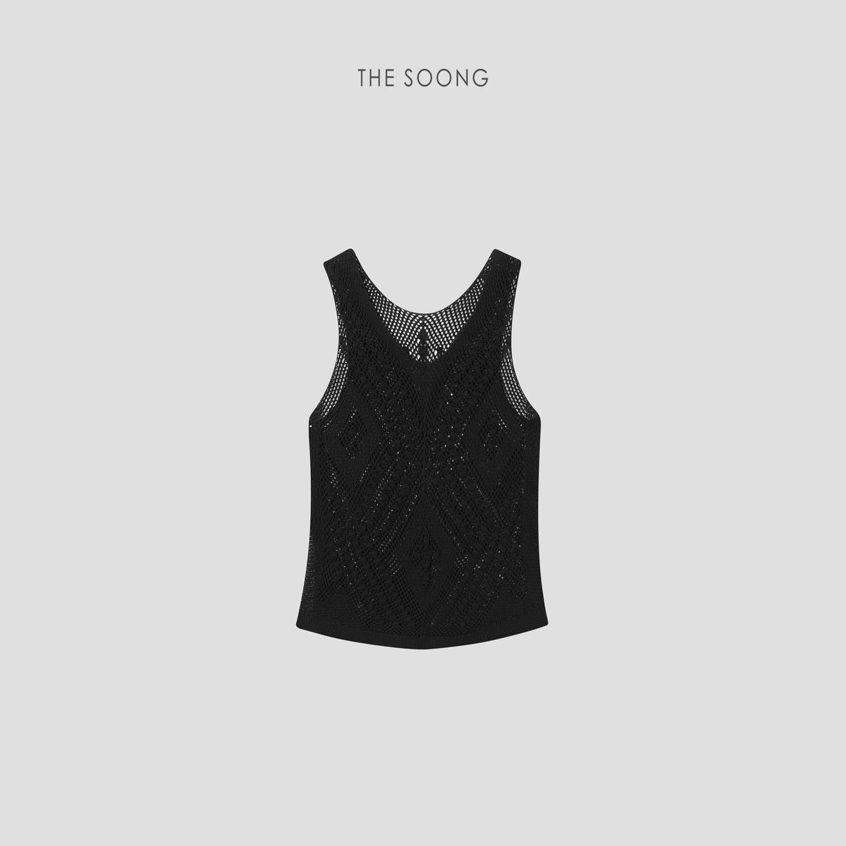 THESOONG/Hollow Aesthetic Cedar hemp yarn shell flower women's camisole 4305