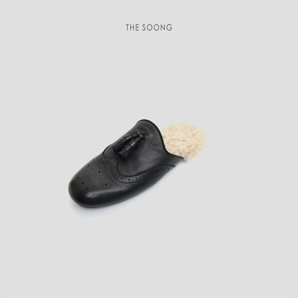 THESOONG/Furry slip-on versatile flat half-slippers 7922