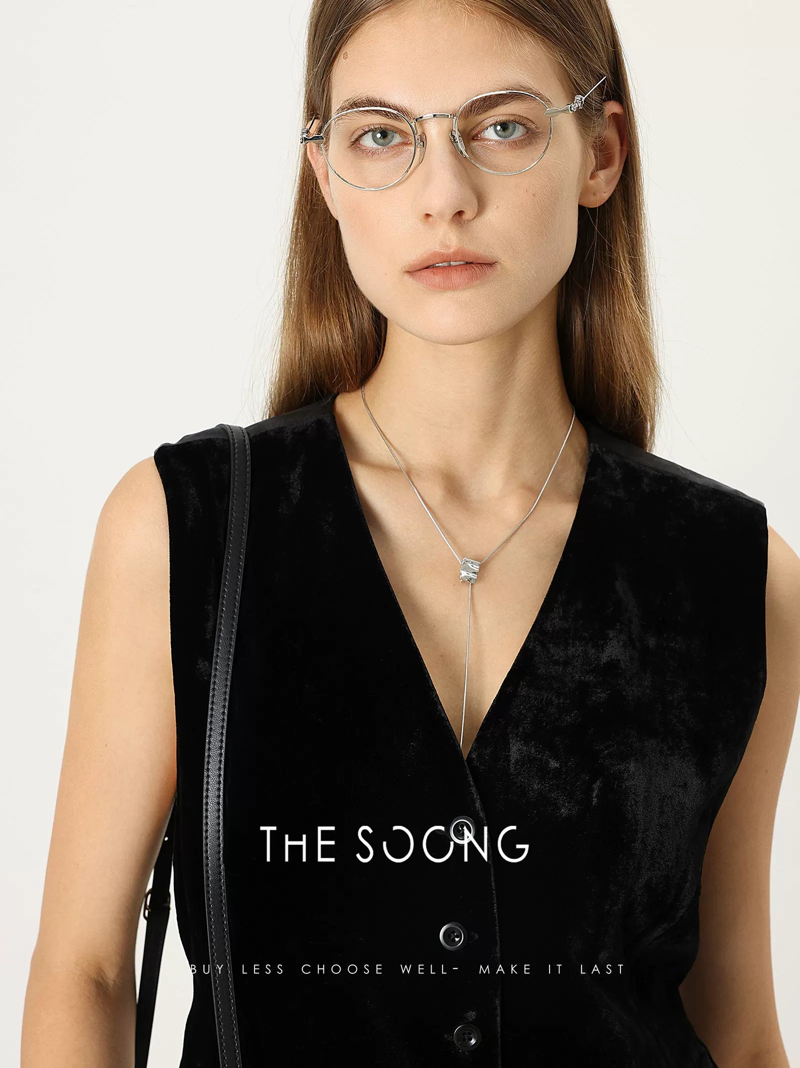 THESOONG/Ripple Shimmer Style Mulberry Silk Vest Women's Velvet Suit Layered Sleeveless Vest High-End Autumn 7533