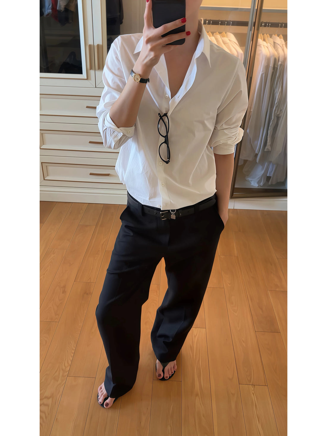 THESOONG/私服西裤 羊毛混纺中腰拉链直筒黑色时尚西裤女9108