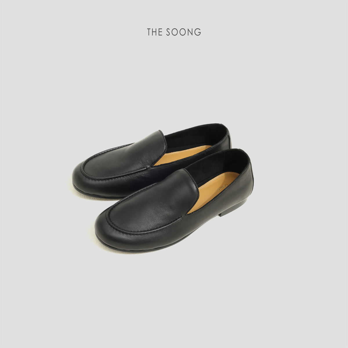THESOONG/Early Spring New Classic Calfskin Lined with Cashmere Comfortable Low-Heel Loafers for Women HWXZ8271