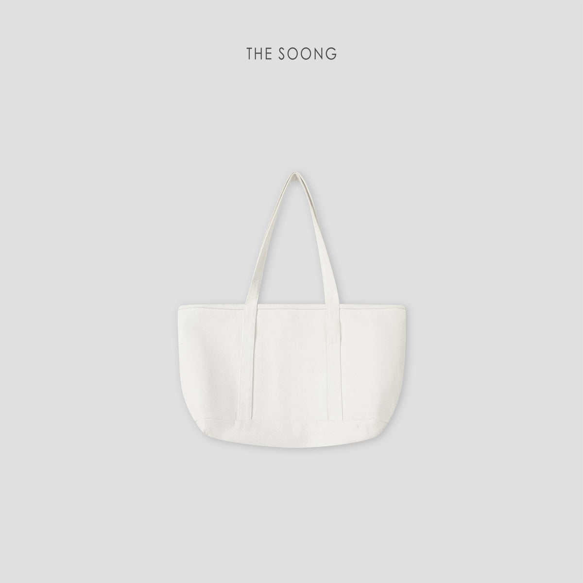 THESOONG / Minimal Natural Color Pure Cotton Canvas Tote Handbag Shopping Bag 8387