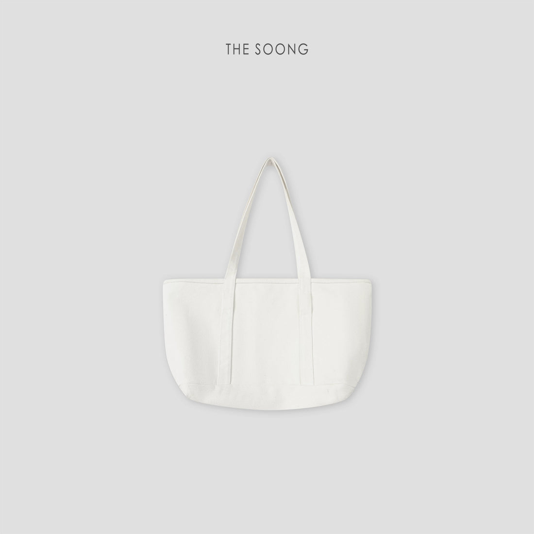 THESOONG / Minimal Natural Color Pure Cotton Canvas Tote Handbag Shopping Bag 8387