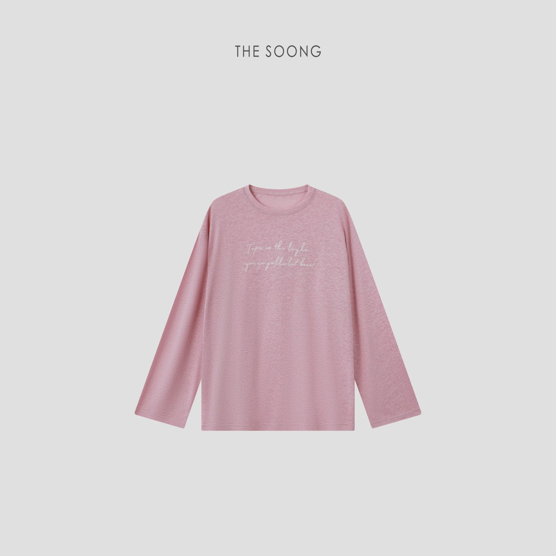THESOONG/'Lazy Summer' Linen Blend Crewneck Letter Long Sleeve Loose T-Shirt 9102