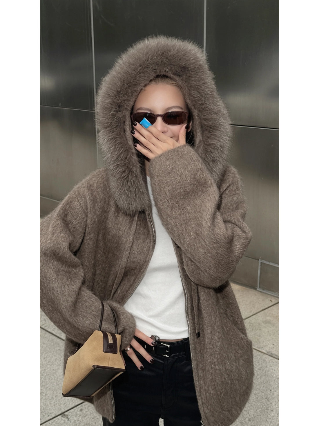 THESOONG/Hot Cocoa yak fleece lock-in warm ultra-lightweight, non-tie loose sweater jacket for women 9569