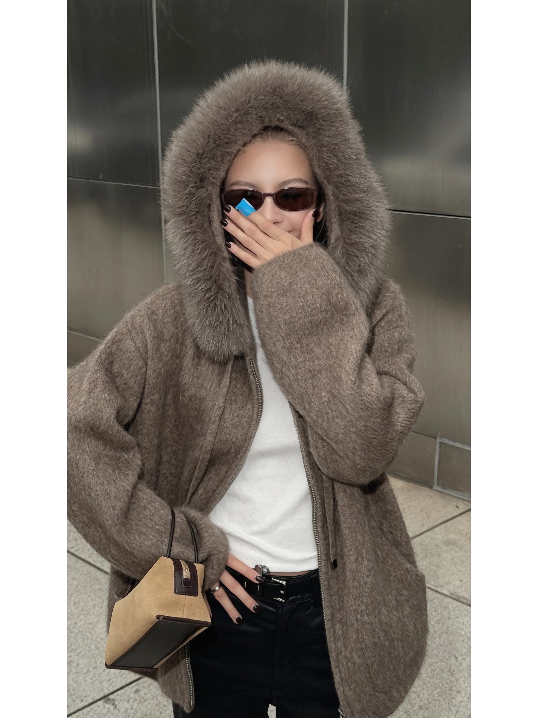 THESOONG/Hot Cocoa yak fleece lock-in warm ultra-lightweight, non-tie loose sweater jacket for women 9569