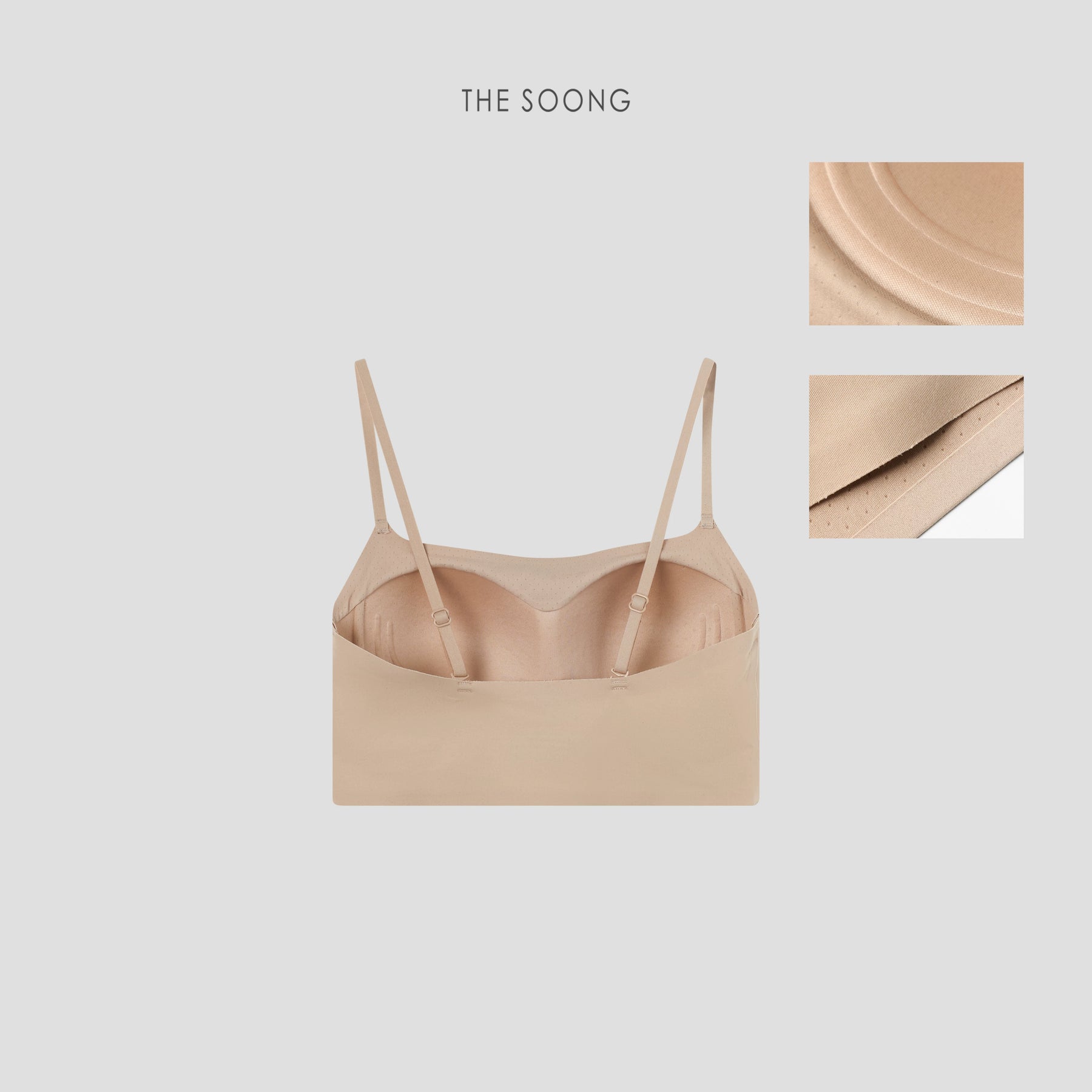 THESOONG/Foundation Liquid Pure Color One-Piece Lightweight Breathable Zero Pressure Skin-Fit Women's Bandeau Underwear 7057