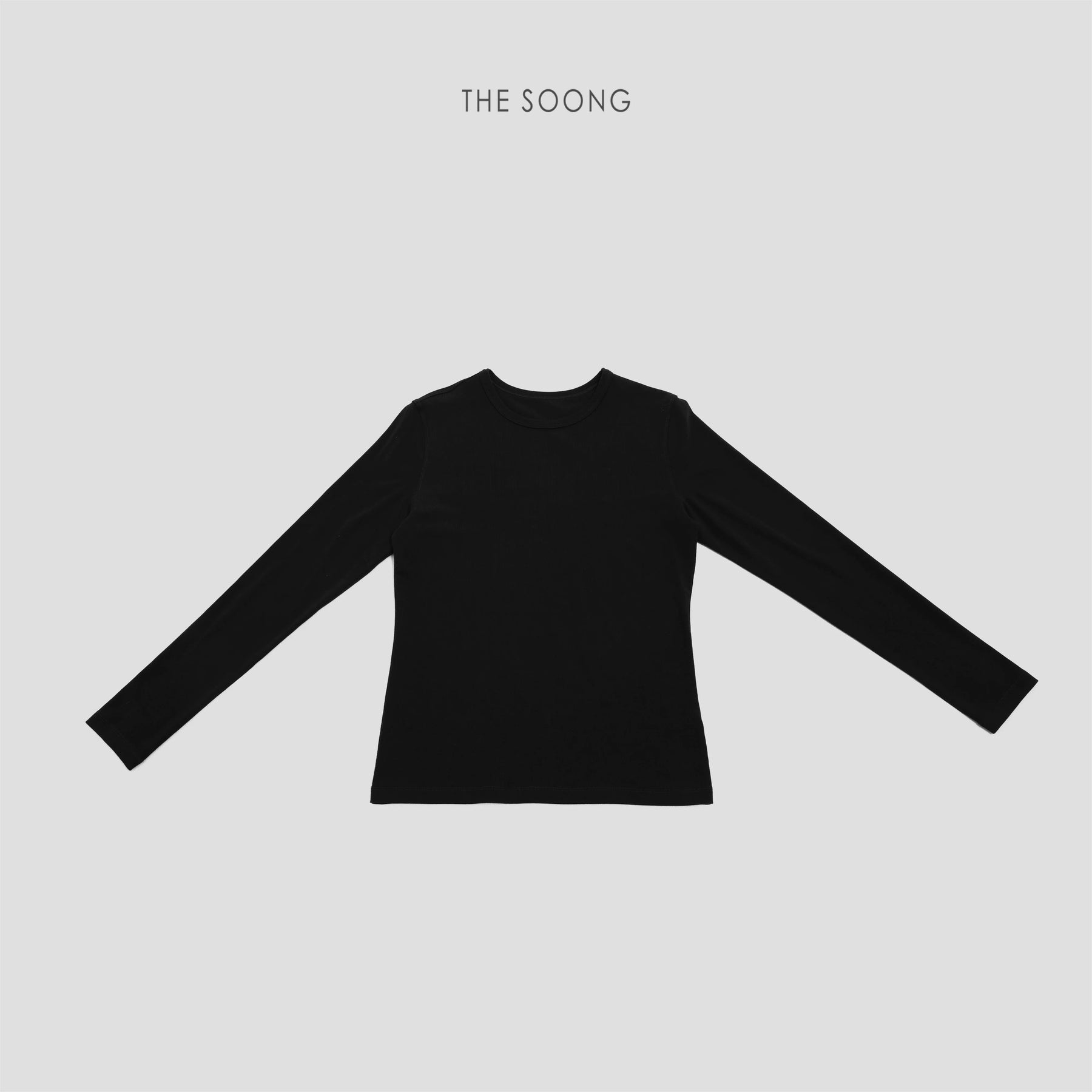 THESOONG/New Simple Basic Comfortable Tencel Wool Blend Crew Neck Long Sleeve T-Shirt Base Shirt for Women 8294