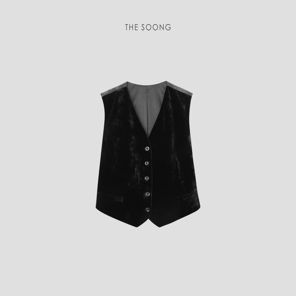 THESOONG/Ripple Shimmer Style Mulberry Silk Vest Women's Velvet Suit Layered Sleeveless Vest High-End Autumn 7533