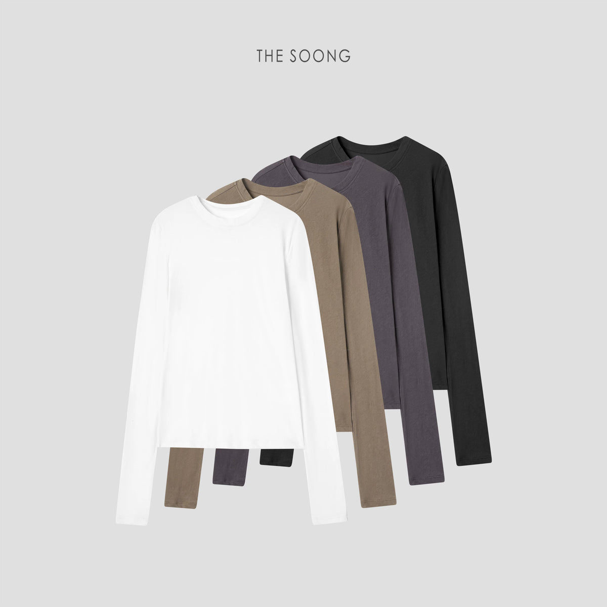 THESOONG/Skin Mask Ultra-thin Pure Cotton Straight-Cut Breathable Textured Long-Sleeve Base T-Shirt for Women 7742