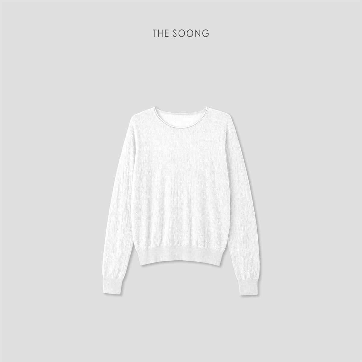 THESOONG/Summer Thin Tencel Acetate Smooth Draped Women's Long-Sleeve Round-Neck Shirt 9217