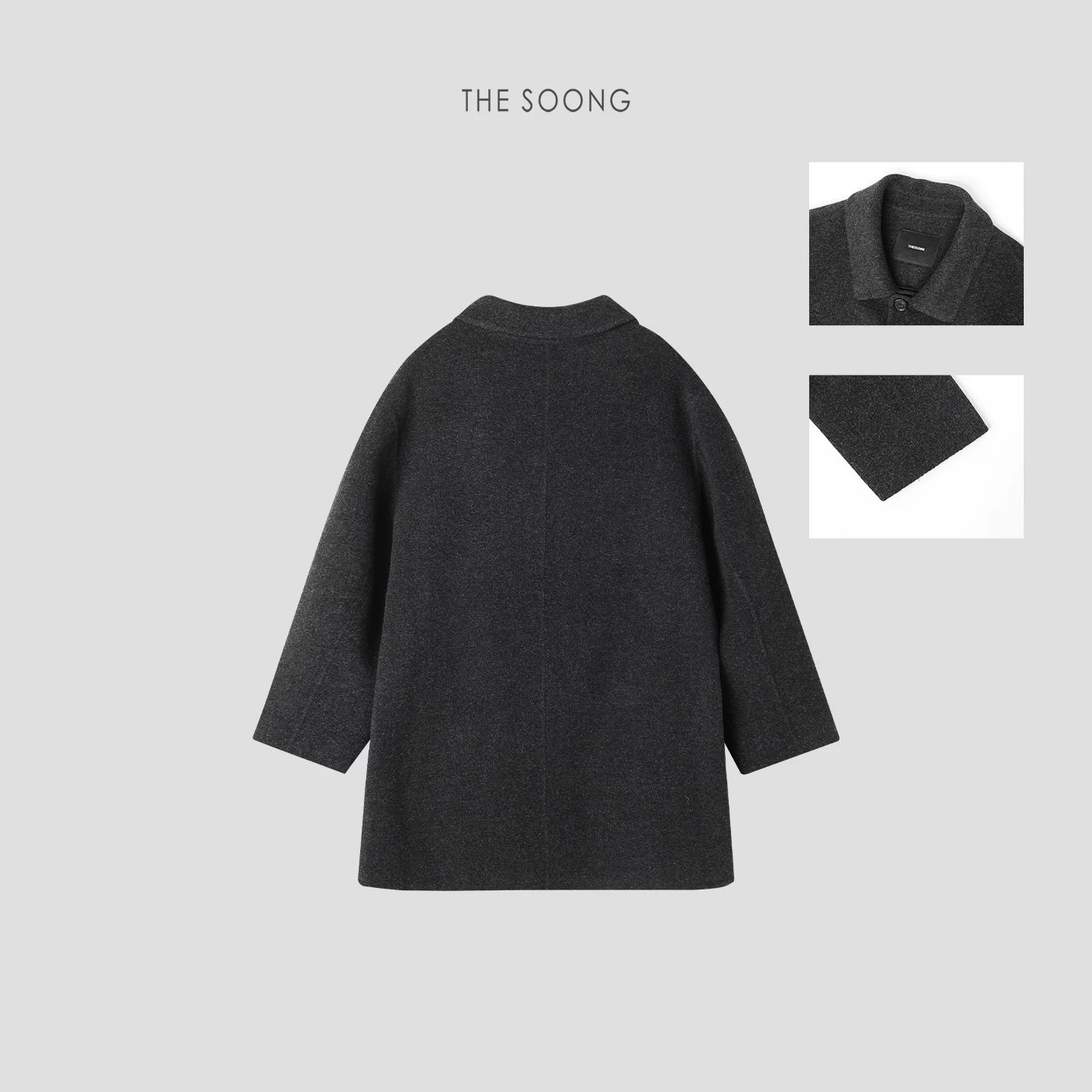 THESOONG/Autumn and Winter Classic 100% Pure Wool Handmade Pick-Stitch Strong-Structured Women’s Double-Sided Coat 7652