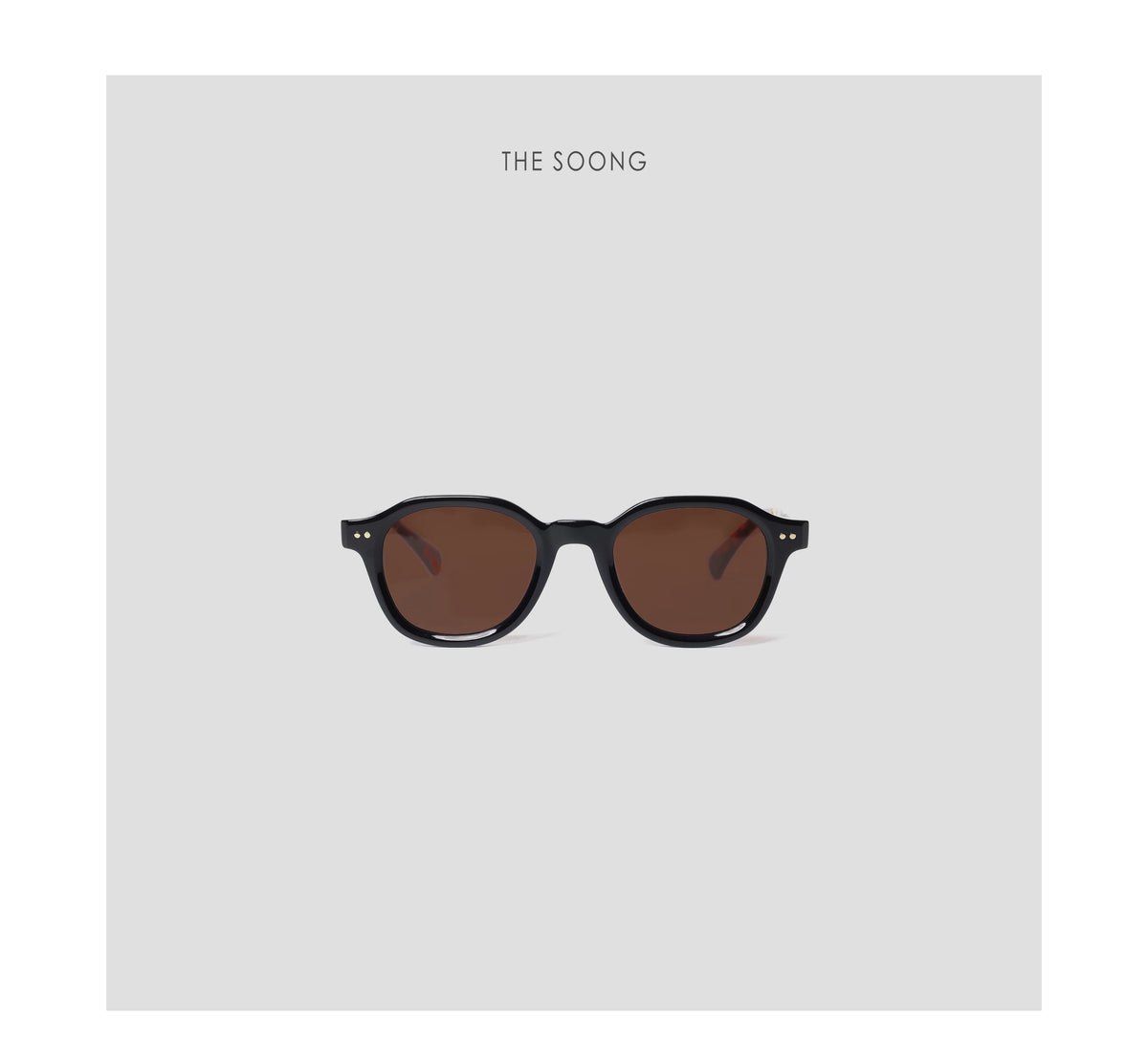 THESOONG/Minimalist lightweight two-tone spliced glasses handmade black frame sunglasses