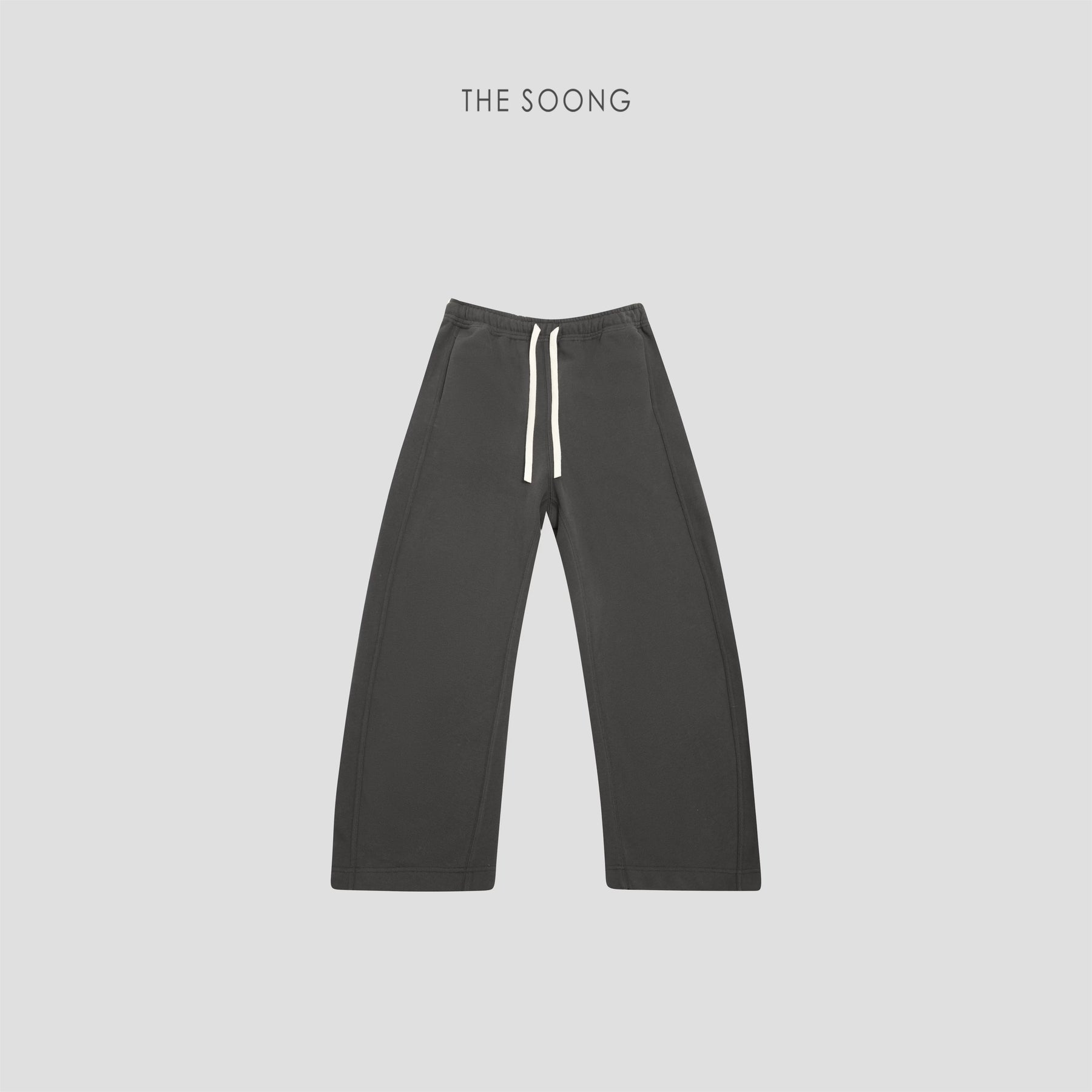 THESOONG/"Curved knife sweatpants" early spring new fleece-thickened slimming elastic mid-waist casual pants for women 8356