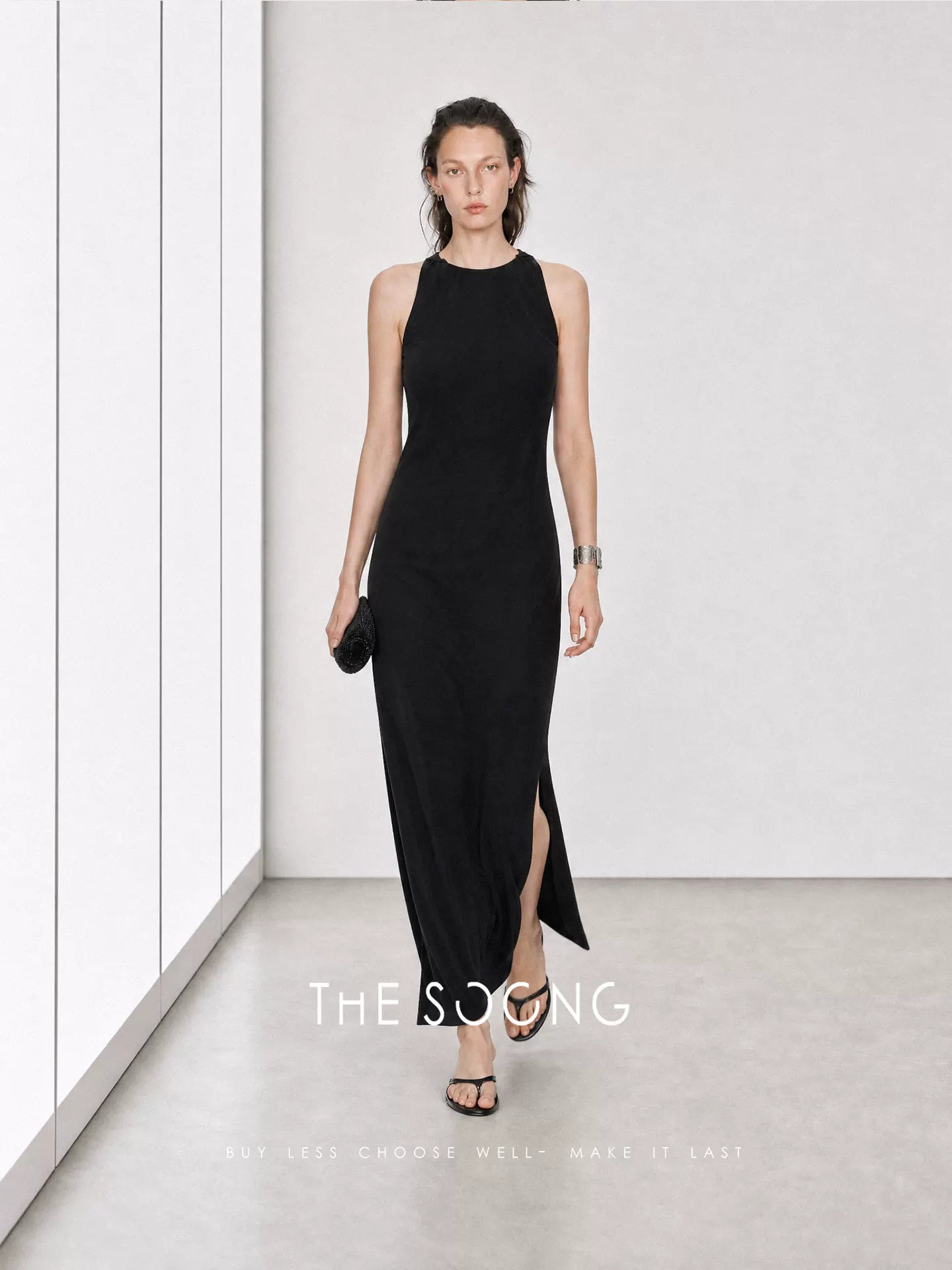 THESOONG/Minimalist Old Money 100% Linen High-End Sleeveless Long Dress for Women Summer New 8767