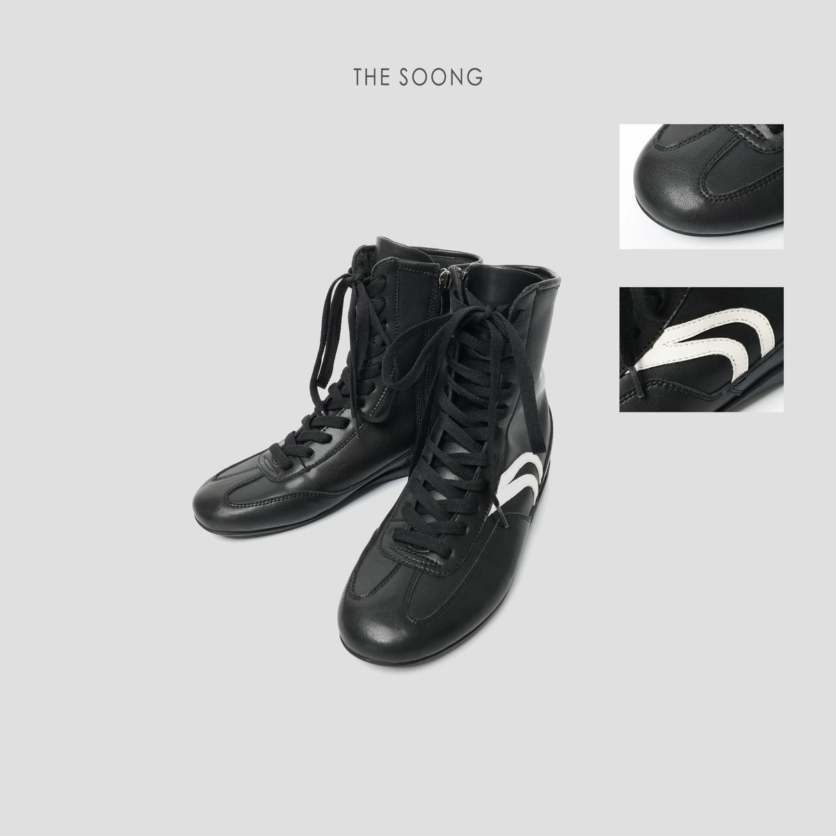 THESOONG/boxing boots, classic cowhide, fine stitching, soft versatile high-top German training boots 7688