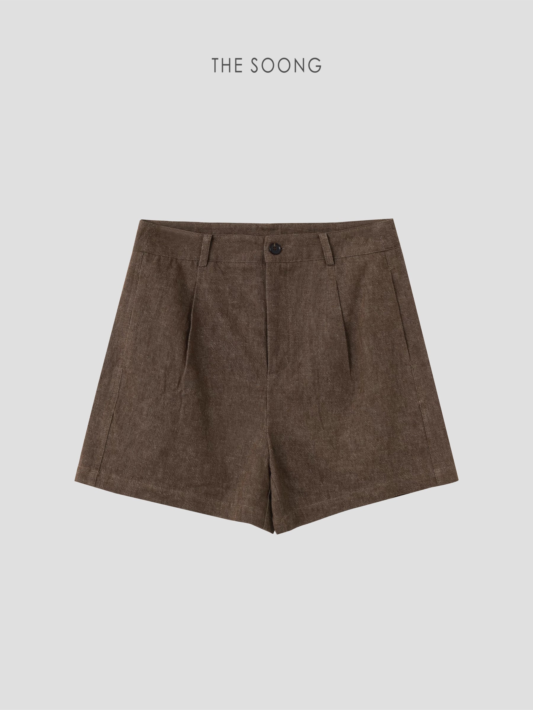 THESOONG/Linen Cotton Blend High-Waist A-Line Wide-Leg Summer Lightweight Slim Versatile Women's Shorts HWKZ9309