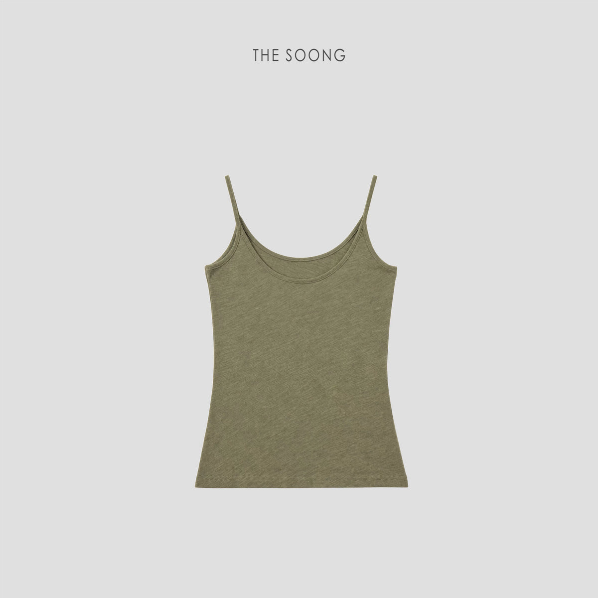 THESOONG/Natural Texture Summer 100% Slub Cotton Stretch Strap Slimming Camisole 9204