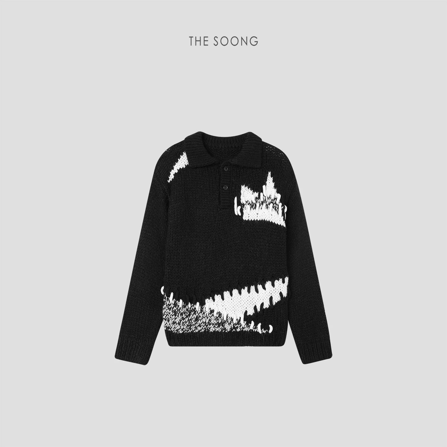 THESOONG/Sheep Wool POLO Collar Autumn/Winter Sweater Women Long Sleeve Pullover HBMY7211