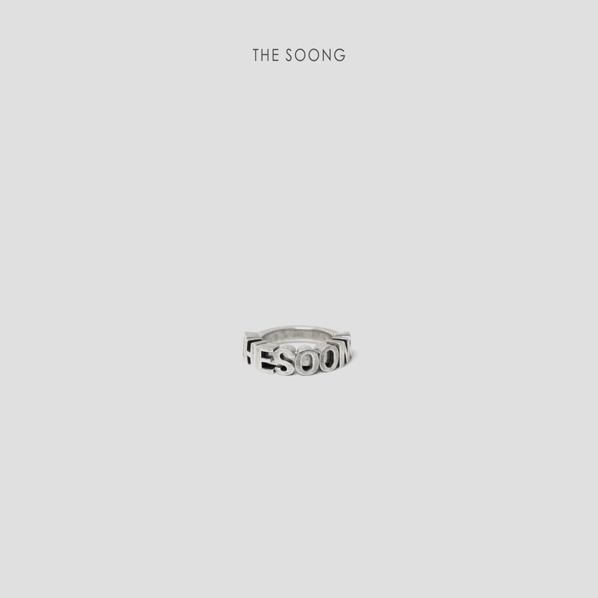 THESOONG/letter ring, novel and unique versatile accessory, elegant silver distressed fine copper index ring