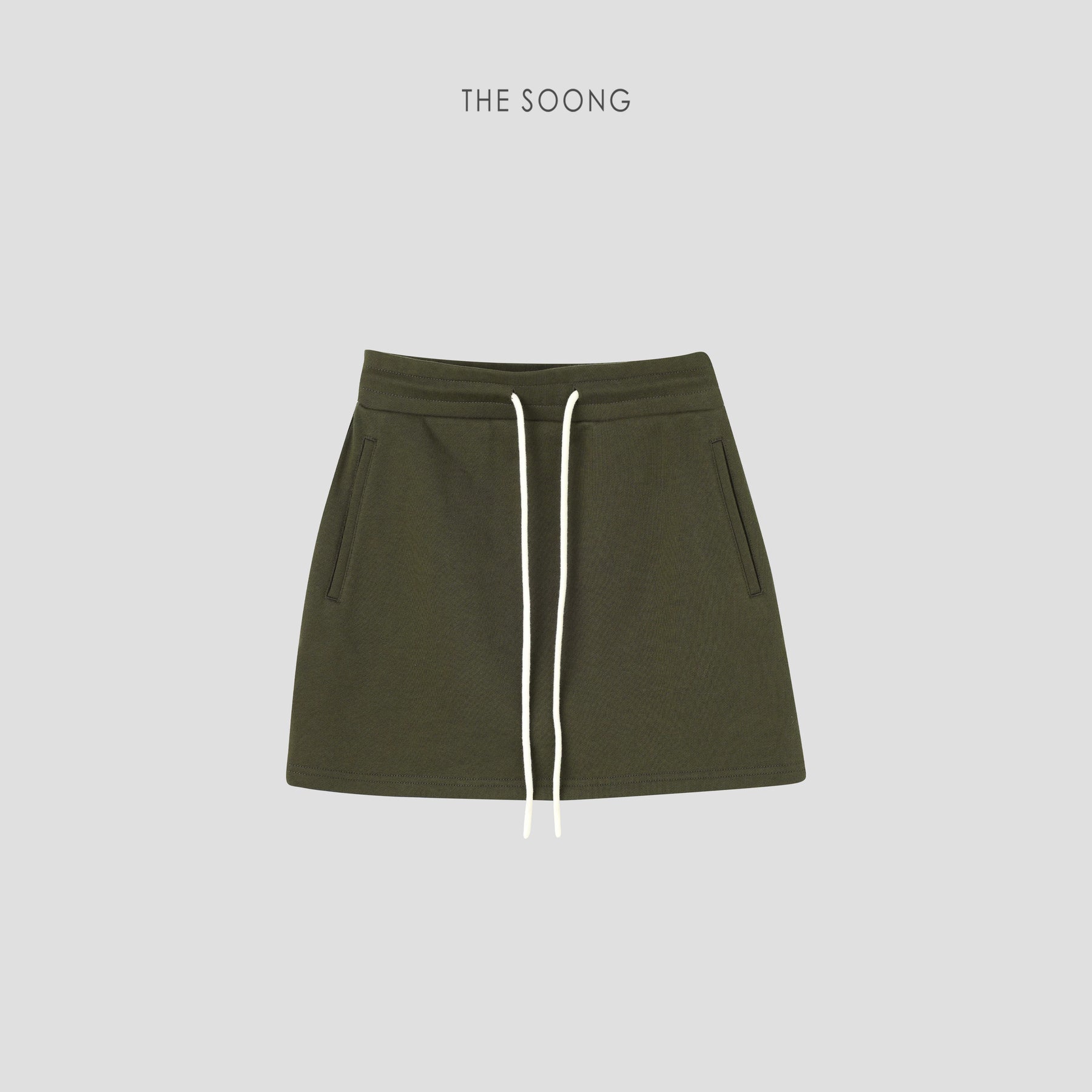 THESOONG/Enjoy Summer, 100% Cotton, Wrinkle-Resistant, Breathable A-Line Drawstring Elastic Waist Anti-Exposure Sports Skirt Pants