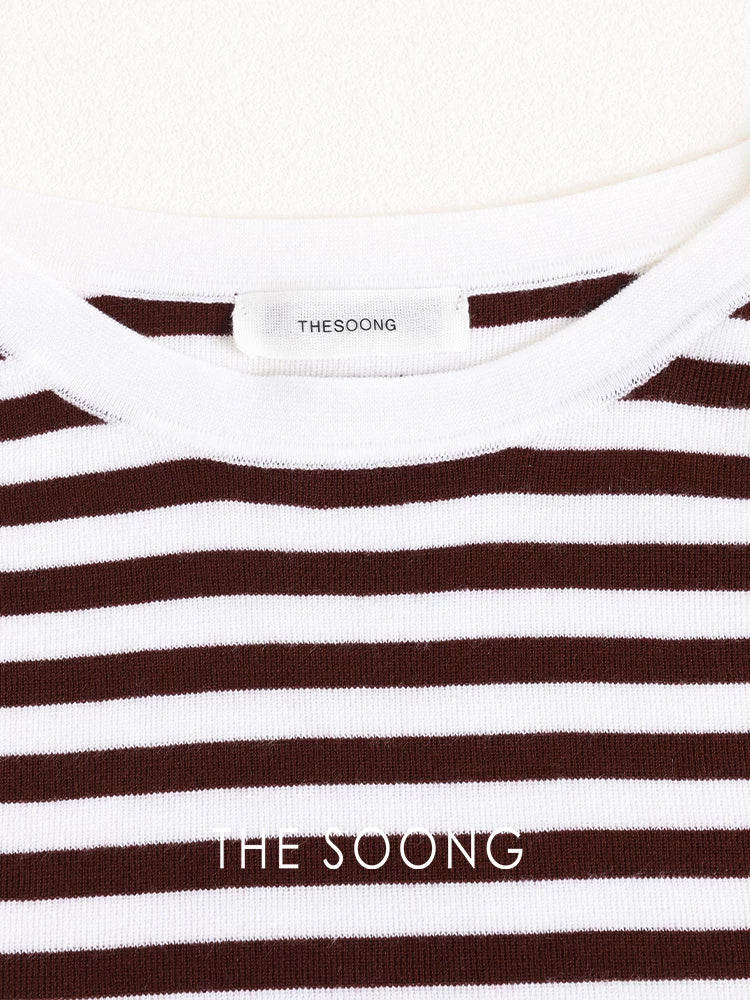 THESOONG/Wool Blend 128g High-Elastic Delicate Soft Sleeveless Striped Vest 9236