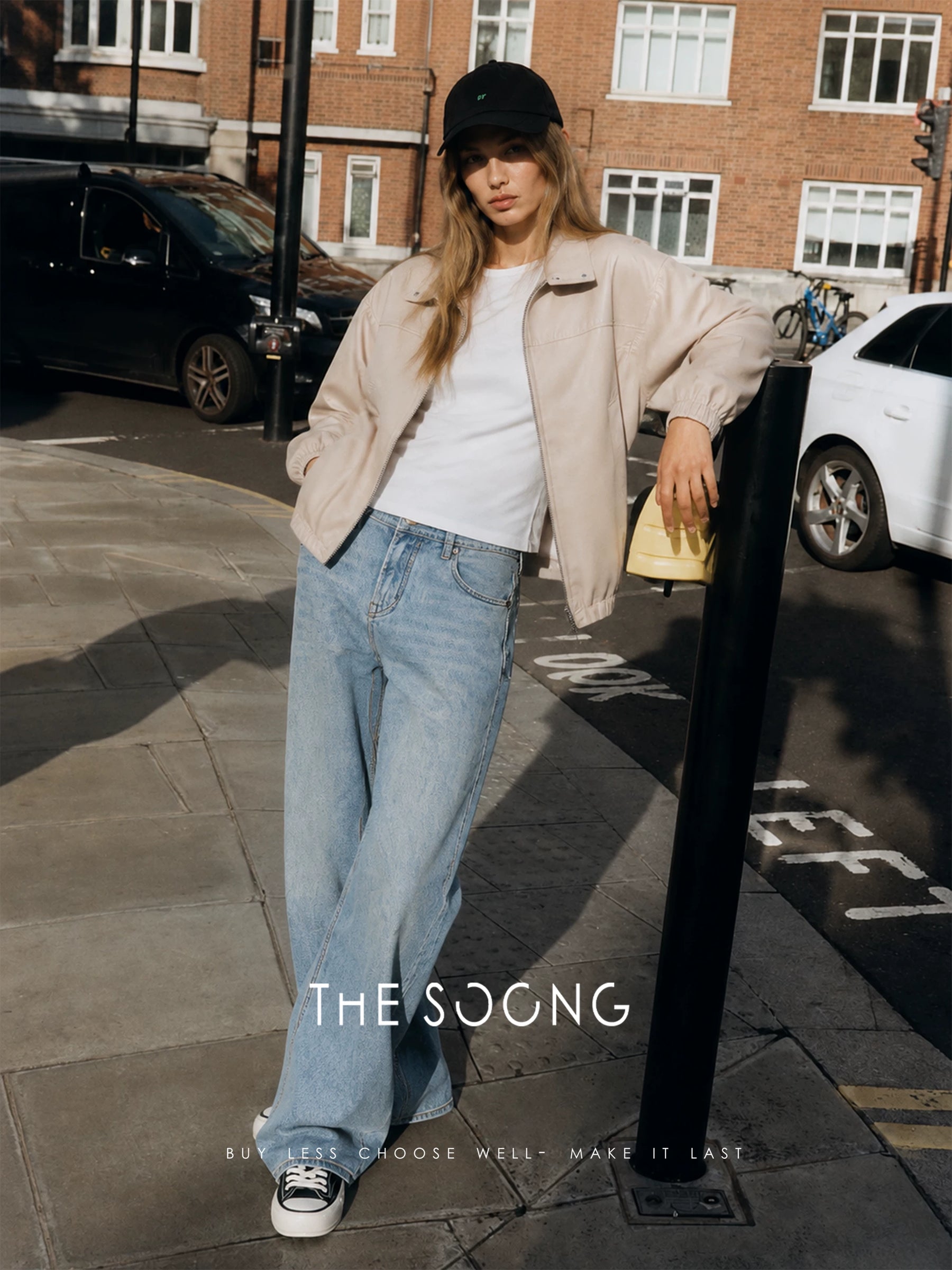 THESOONG / Bass Jacket Short Drawstring Hem Stand Collar Two-Way Zipper Loose Jacket 9142