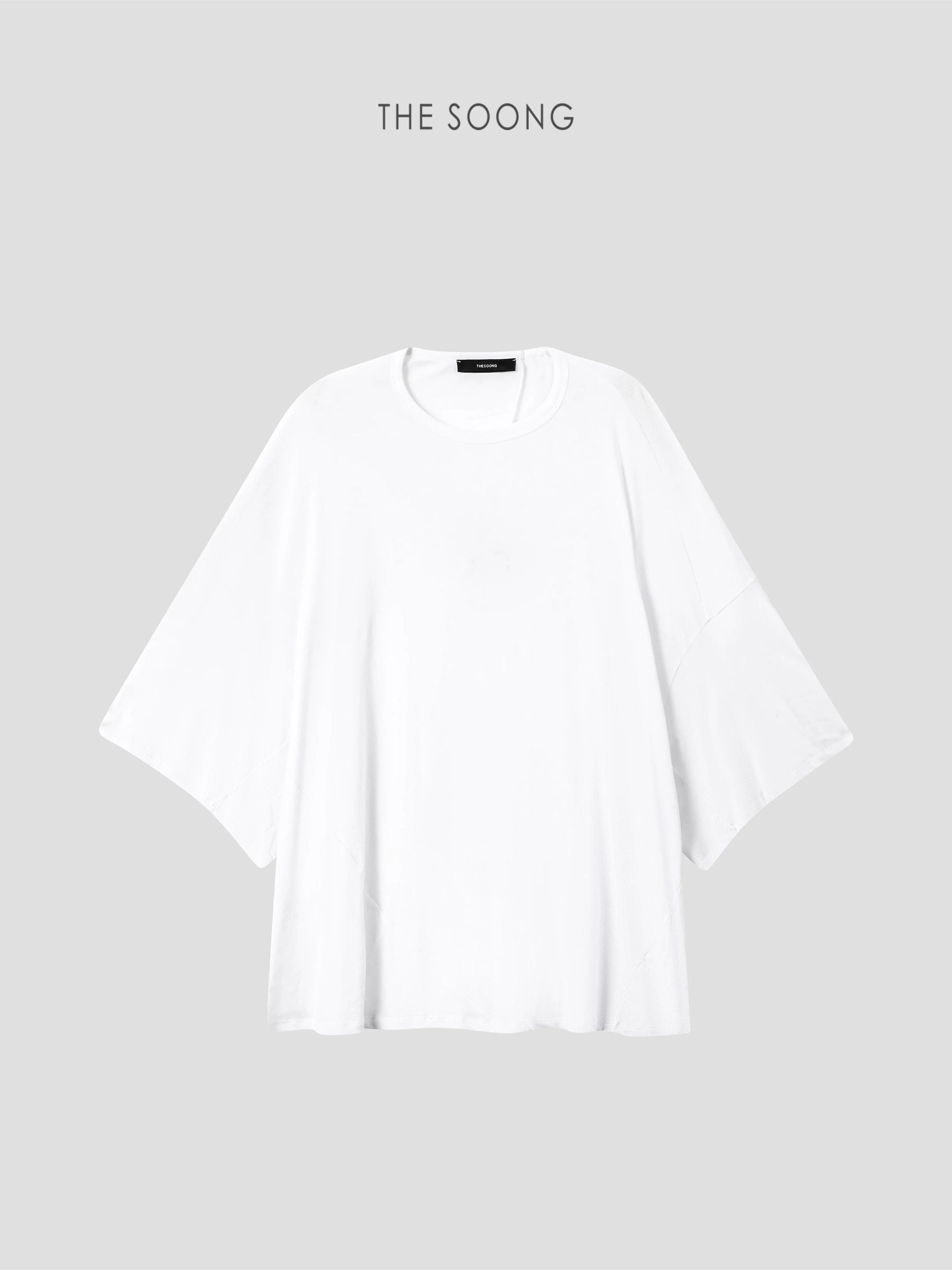 THESOONG/Dynamic Aesthetics 100% Pure Cotton Geometric Patchwork Mid-Length Short Sleeve T-Shirt 8622