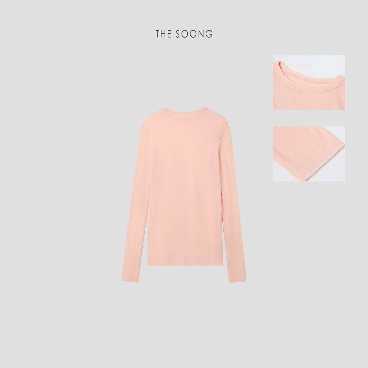 THESOONG / Soft-feel mask T, ultra-light 100% cotton breathable relaxed-fit long sleeve T-shirt for women 7181