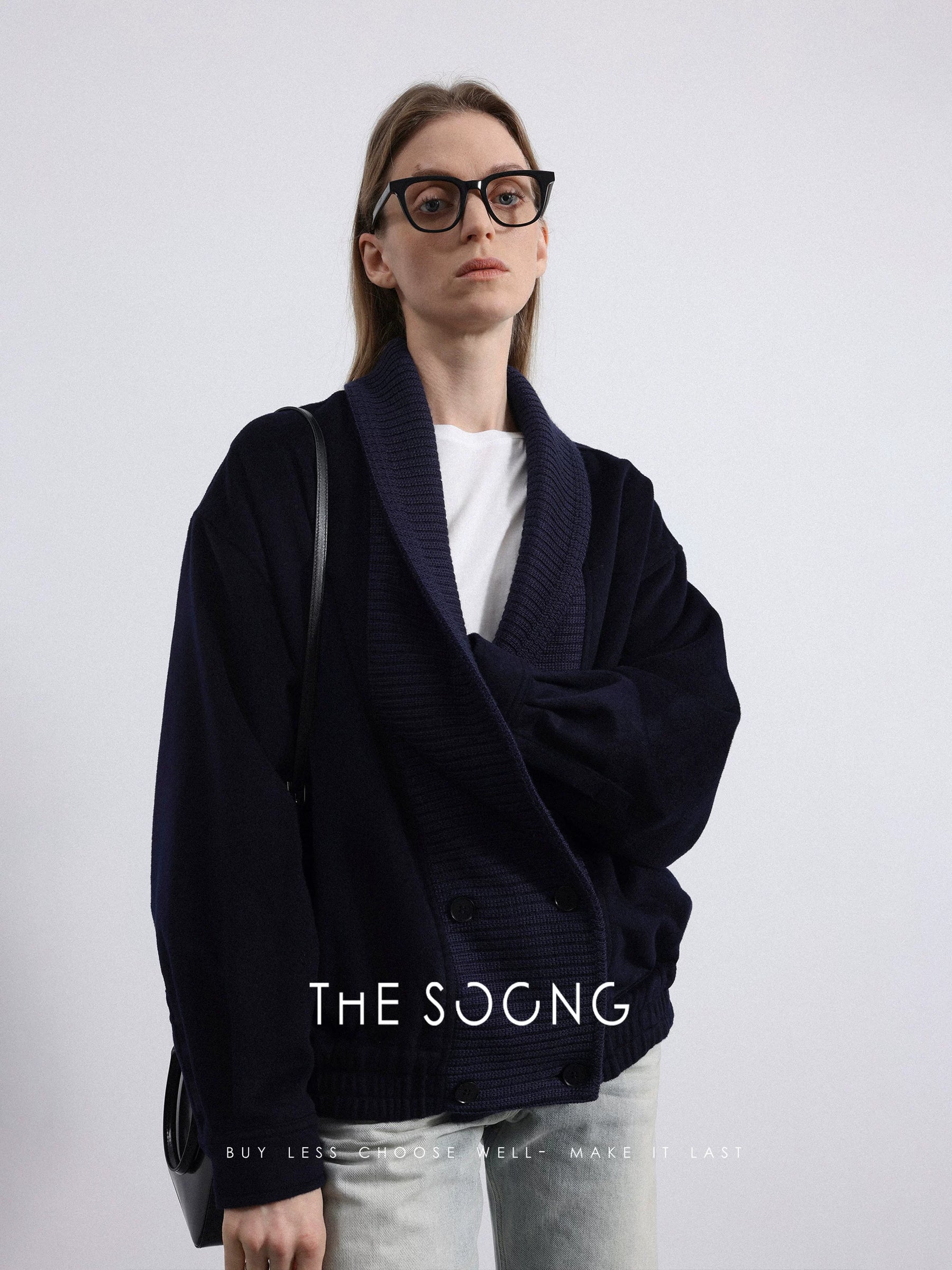 THESOONG/Natural Look Blue Light Blocking Vintage Square Black Frame Glasses 8007